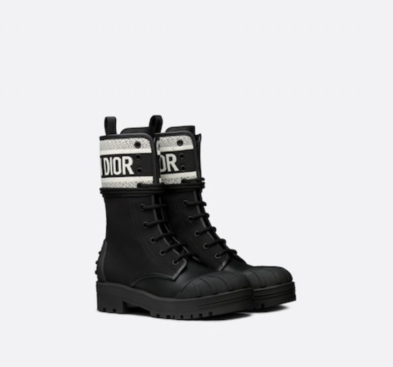Dior Boots, D-Major, Black Shiny Calfskin, Size 38