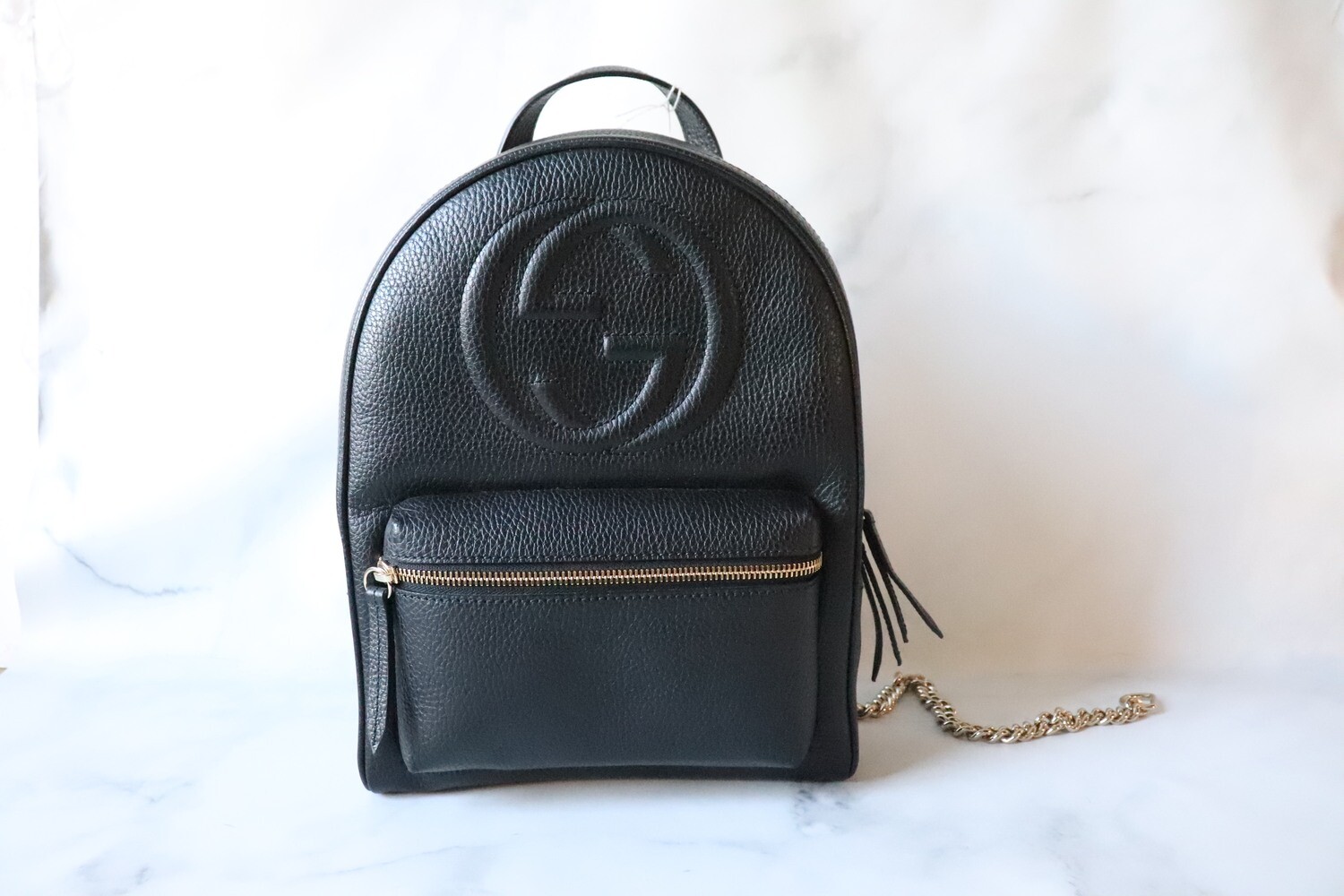 Gucci Backpack Soho, Black, Silver Hardware, New in Dustbag