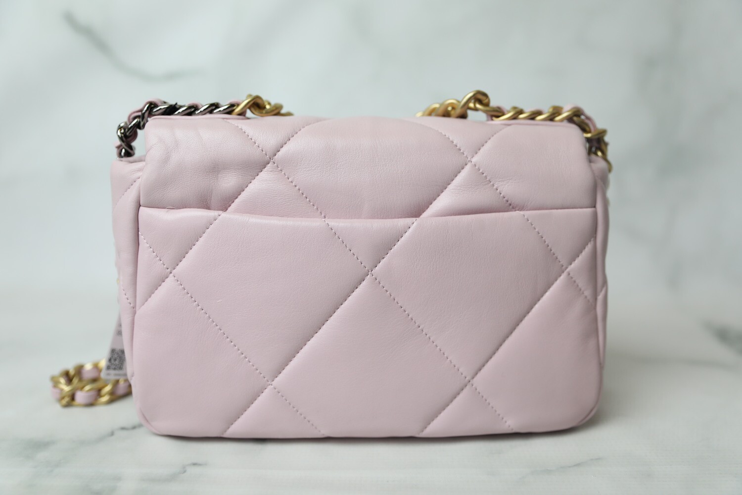 Chanel 19 Small, 21S Pink Leather, New in Box MA001