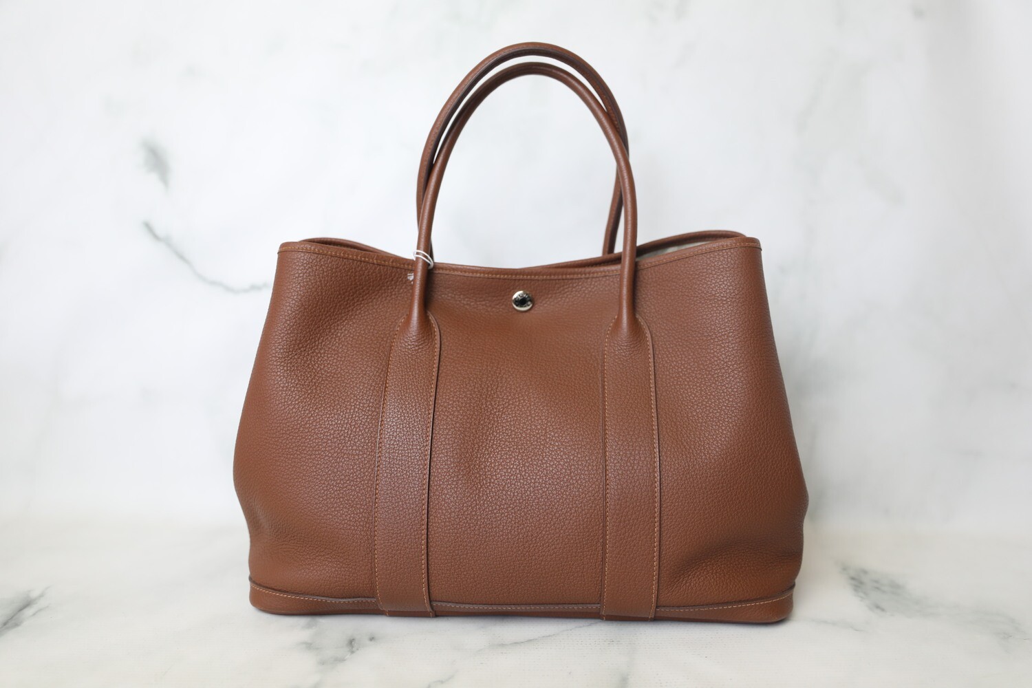 Hermes Garden Party 36 MM, Brown with Palladium Hardware, Preowned in Dustbag WA001