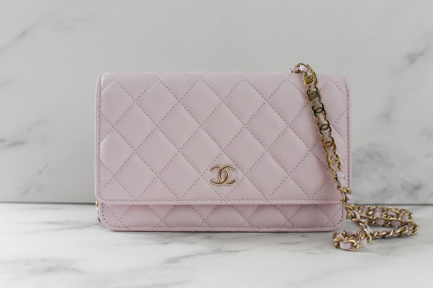 Chanel Wallet on Chain, Pink Caviar Leather with CC Chain, Gold Hardware,  New in Box GA001