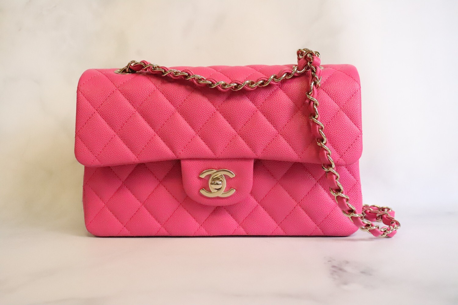 Chanel Classic Small Double Flap, 22P Pink Caviar leather, Gold Hardware, New in Box