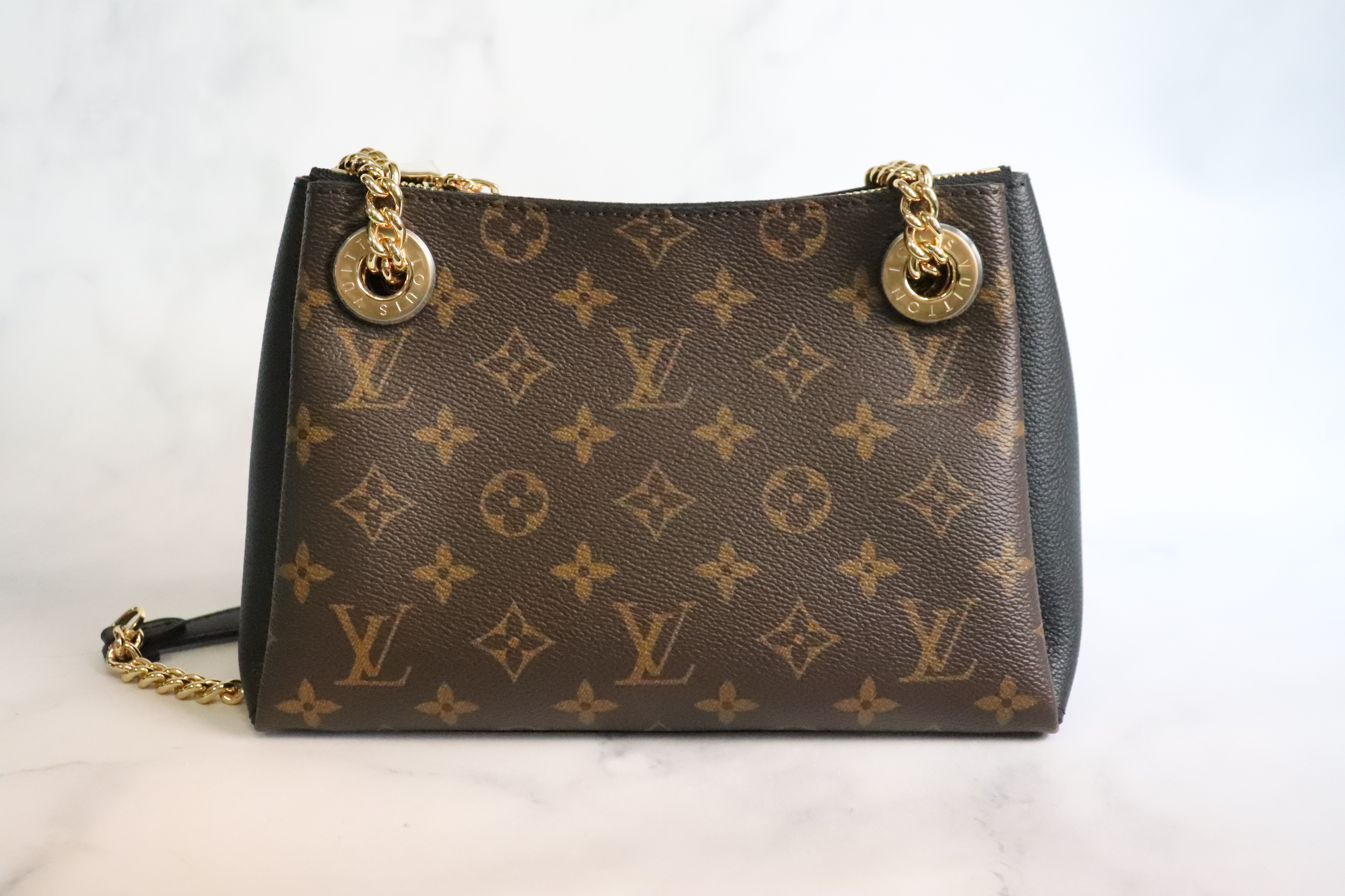 Louis Vuitton Surene Handbag Monogram Canvas with Leather BB Brown