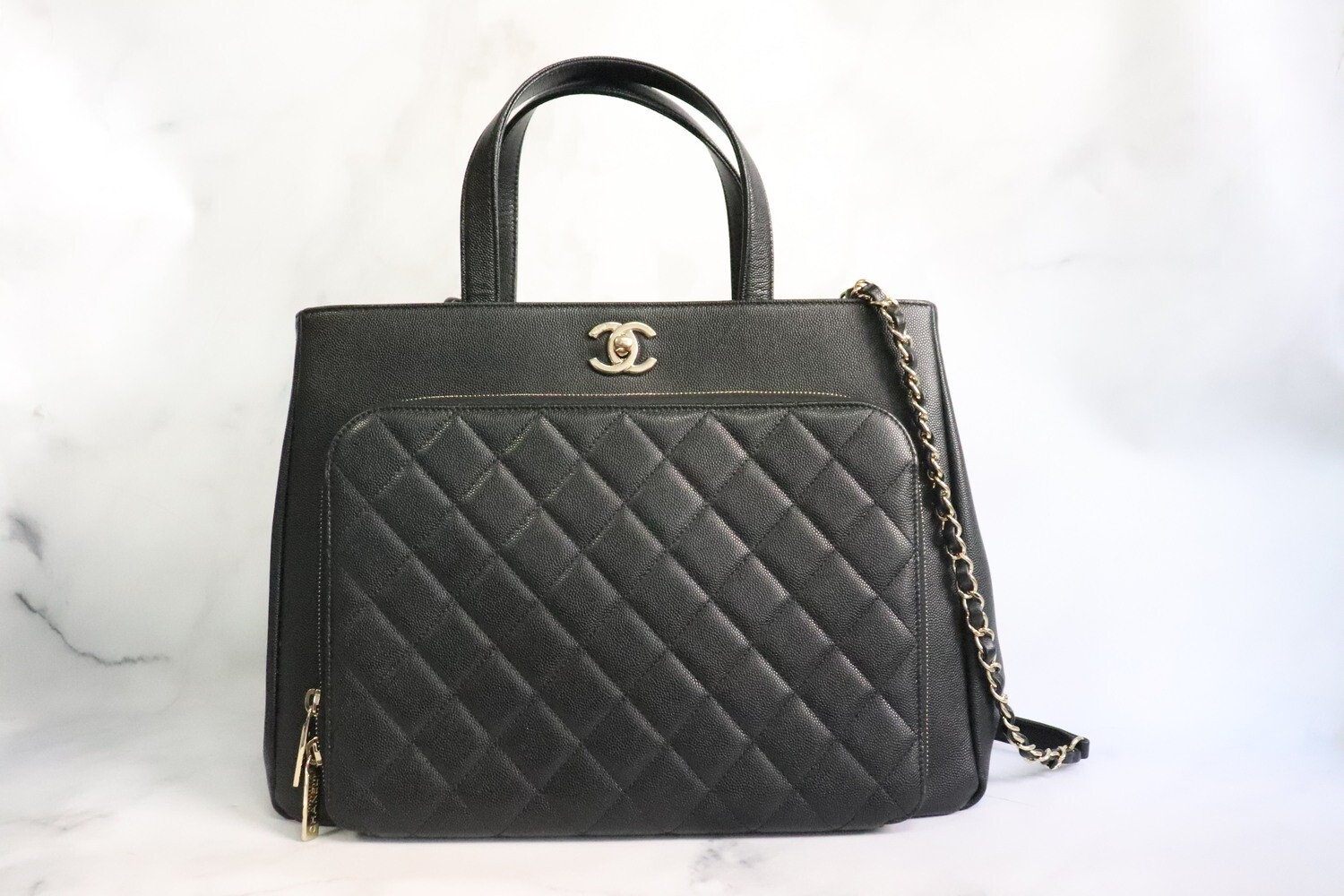 Chanel Business Affinity Tote Bag, Black Caviar Leather, Gold