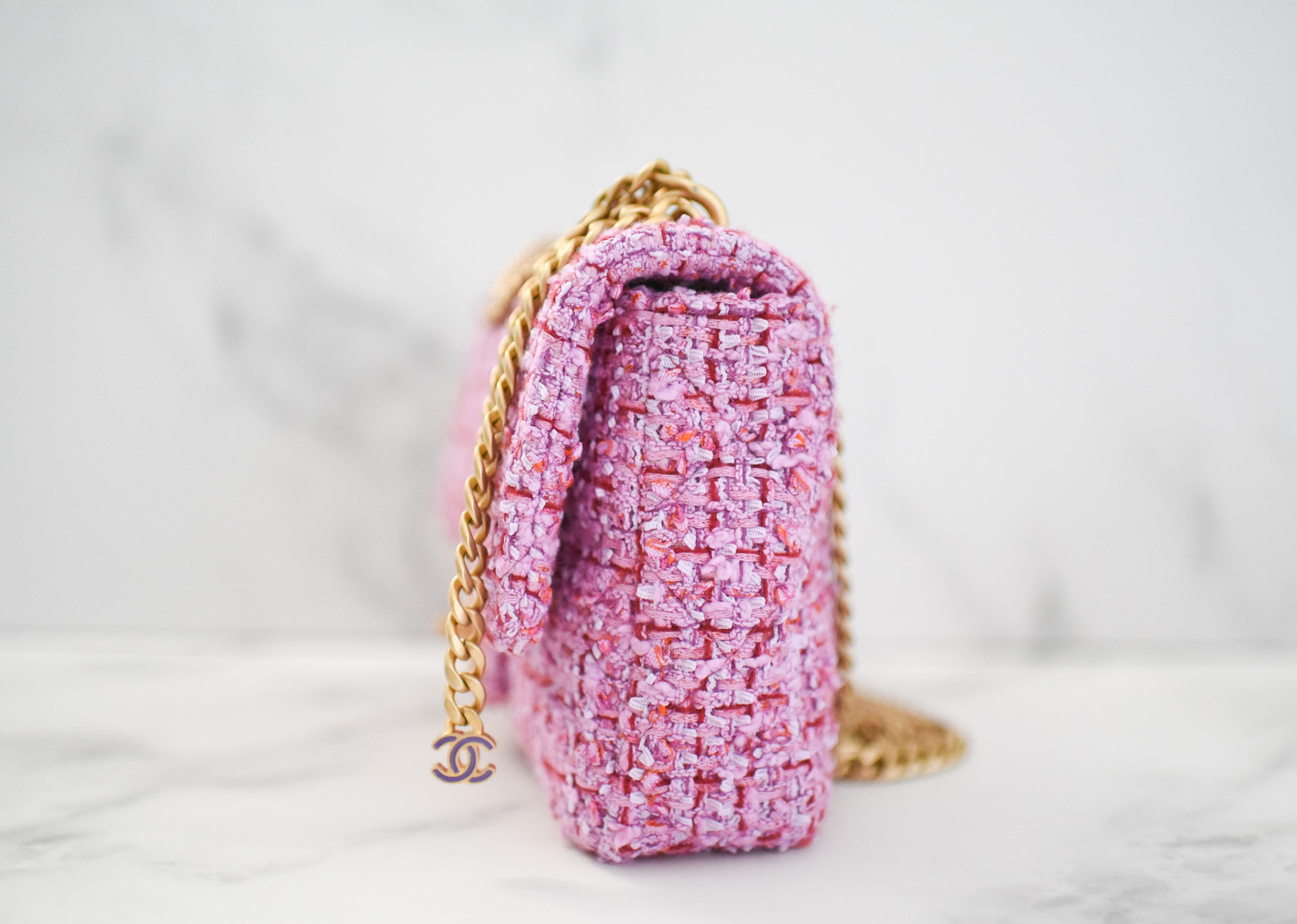 Chanel Drawstring Bucket Bag, Pink Tweed, New in Box WA001 - Julia