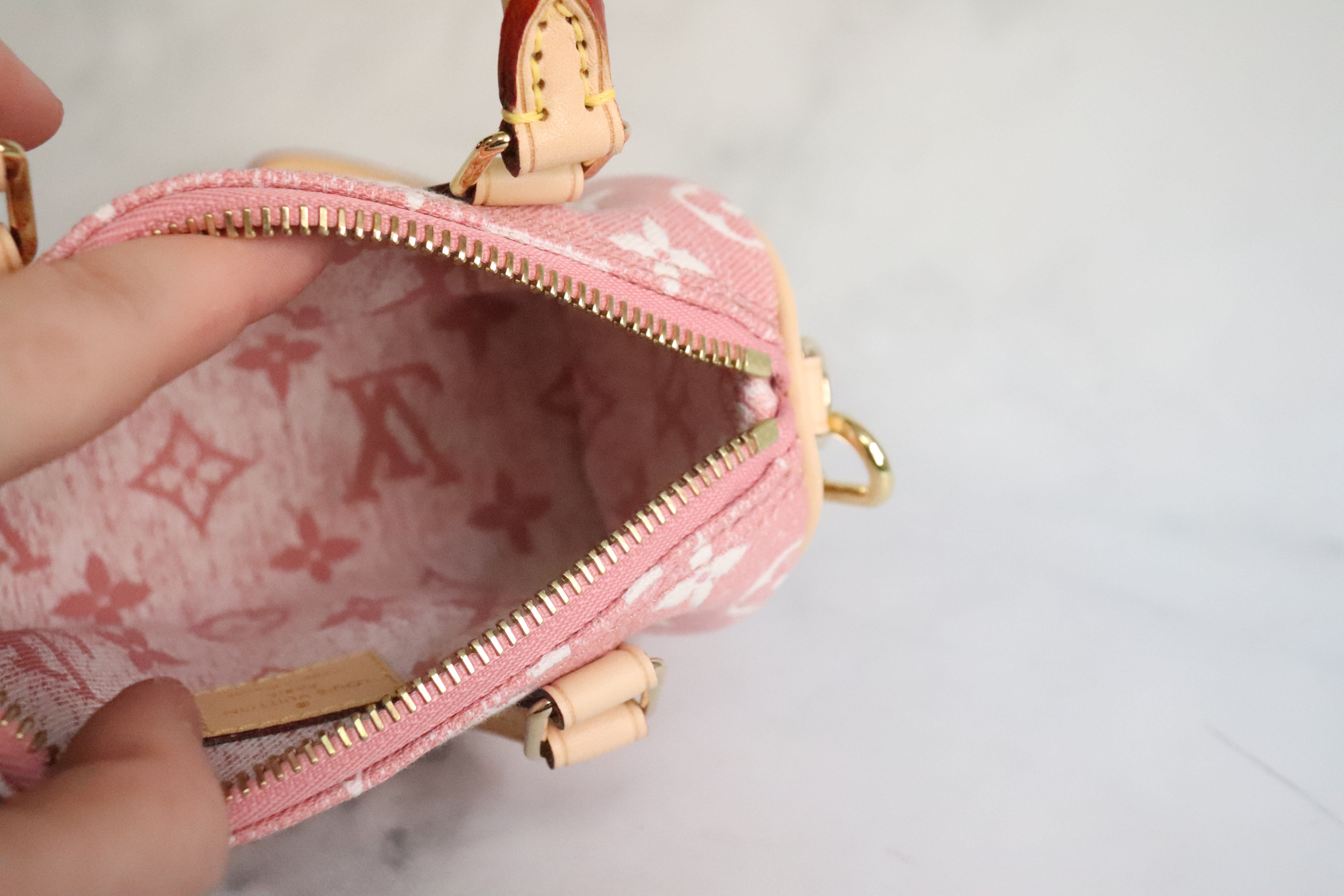 Louis Vuitton Nano Speedy Pink Denim, New in Box GA001 - Julia Rose Boston