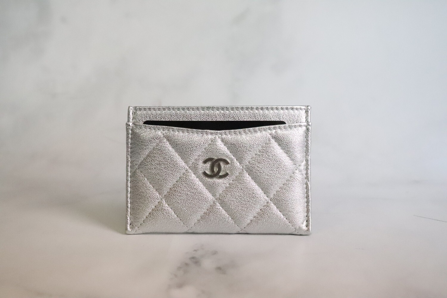 Chanel SLG Silver Cardholder, Silver Hardware, New in Box