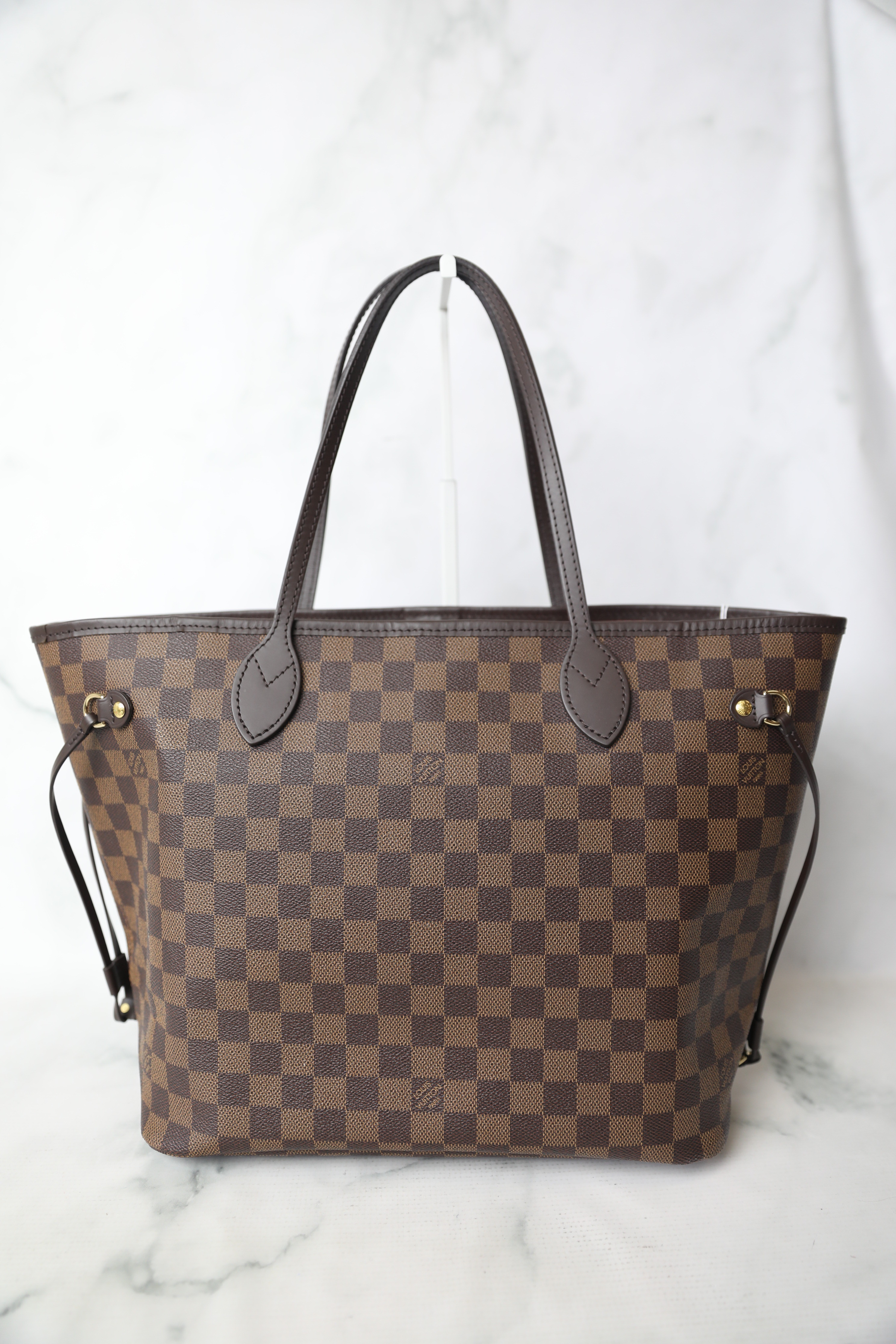 Louis Vuitton Neverful Damier Azur Tote with Pink Lining
