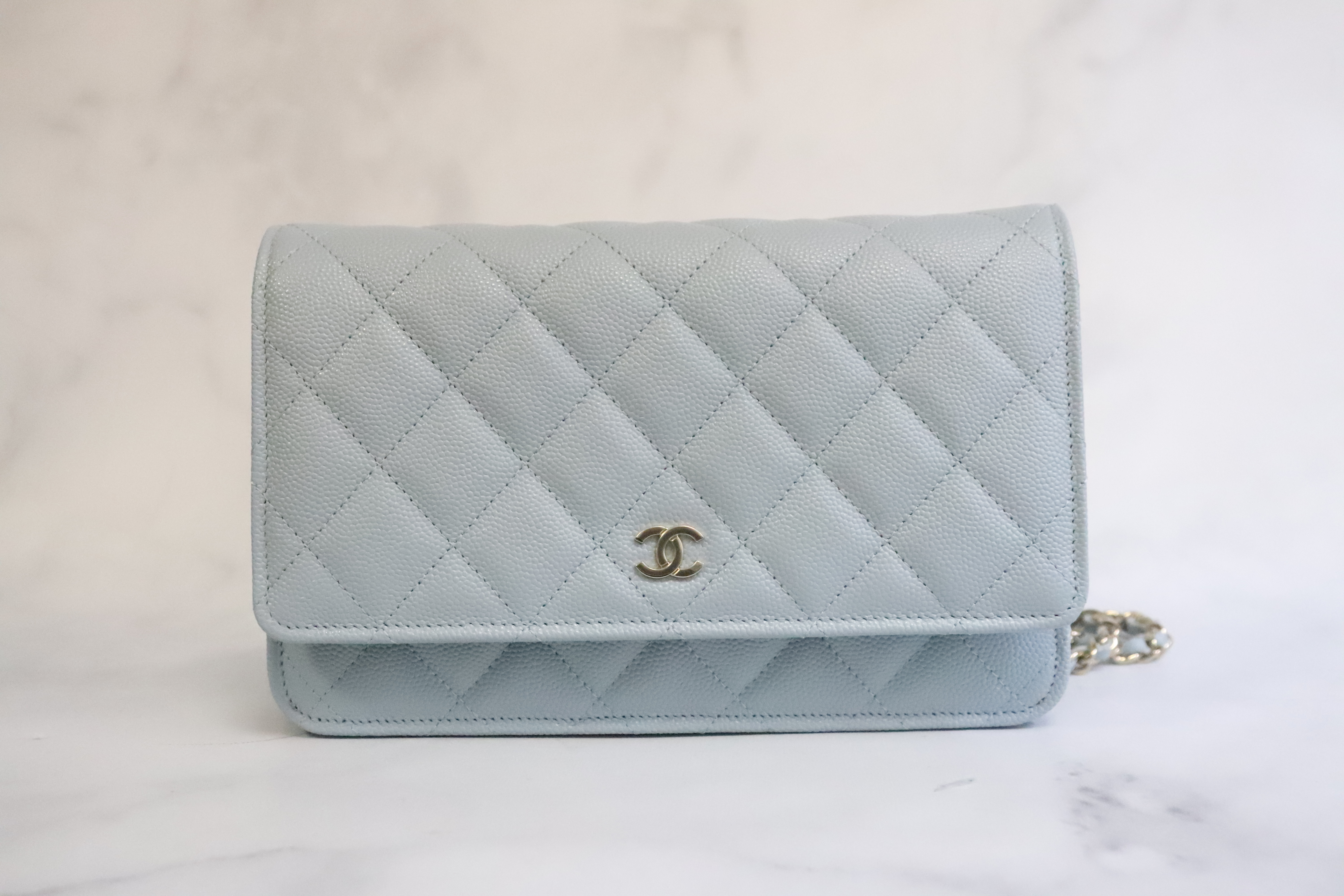Chanel Wallet on Chain, 22P Light Blue Caviar Leather, Gold Hardware, New  in Box - Julia Rose Boston