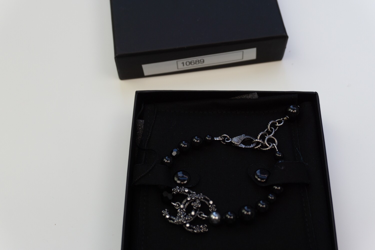 Chanel Camelia Bracelet, Black with black hardware, 22C, New in Box