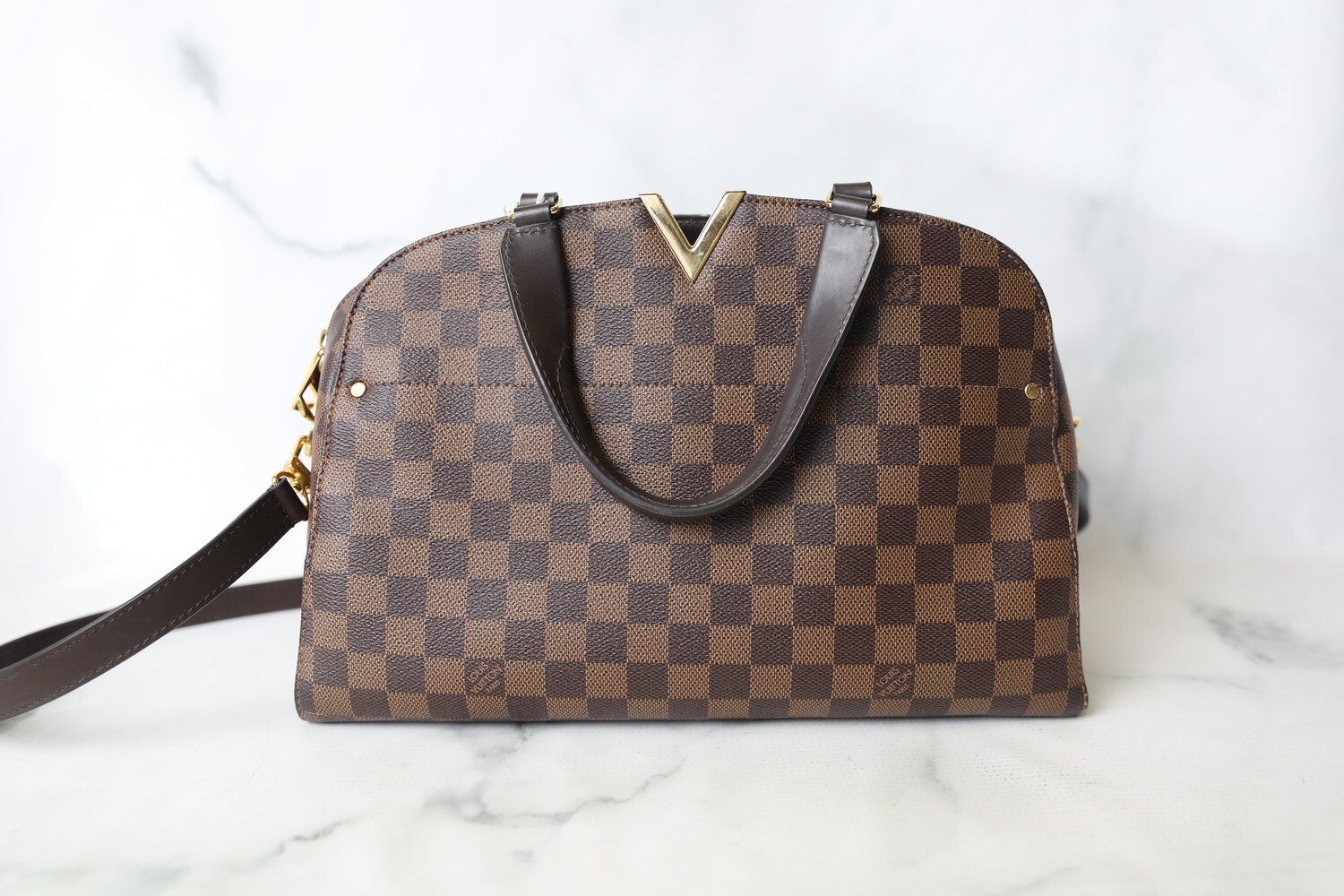 Louis Vuitton Kensington Bowling Bag, Damier Ebene, Preowned No