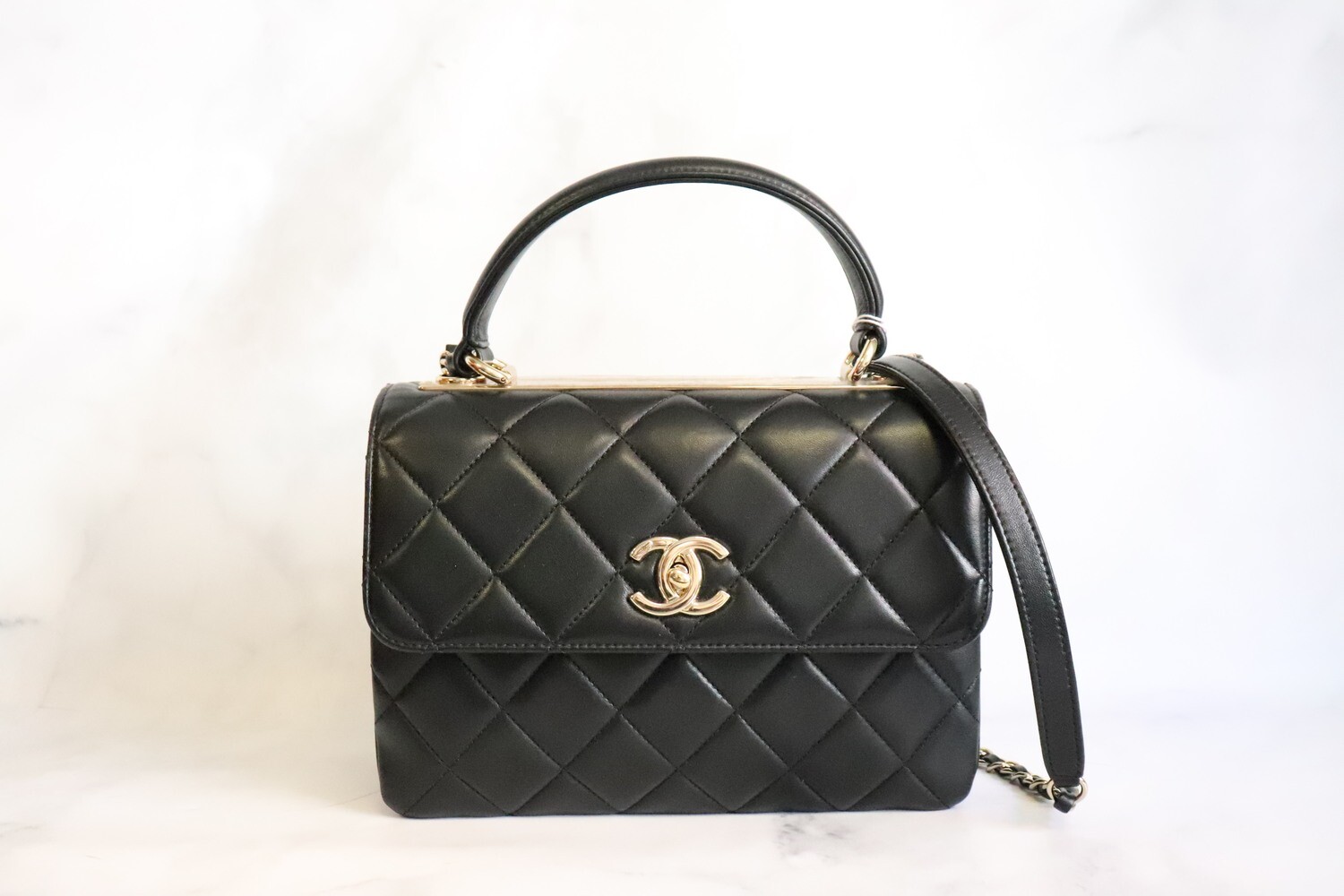 Chanel Trendy Small, Black Lambskin with Gold Hardware, Preowned with No  Card - Julia Rose Boston