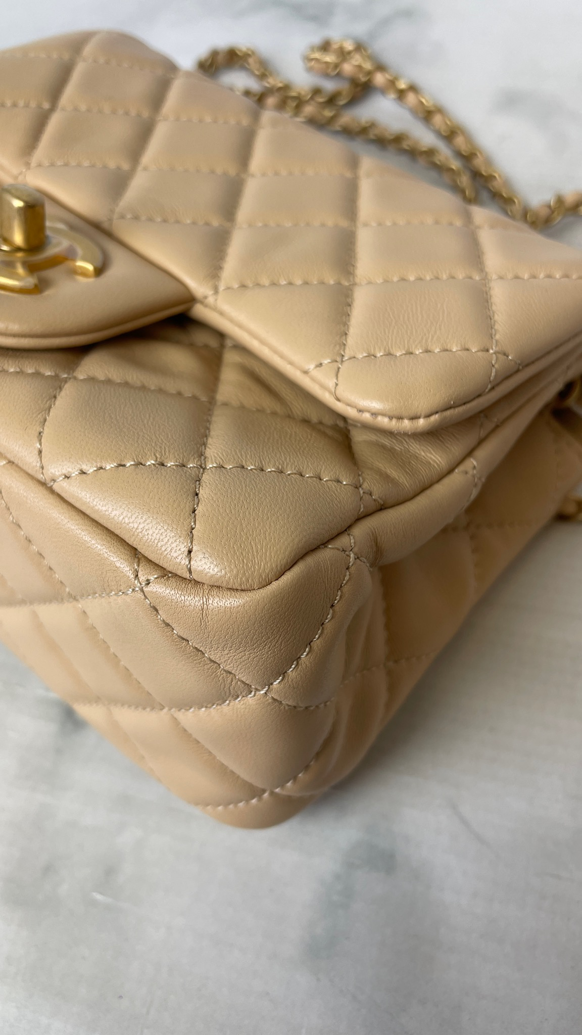 chanel pearl bag mini leather