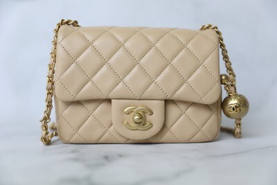 エレガント上品♪CHANEL ショッピングバッグ ナノ nano ベージュ シャネル ミニ ショッピング バッグ nano ケリー カーフスキン