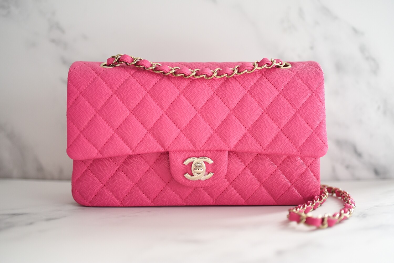 Chanel Classic Medium Double Flap, 22P Hot Pink Caviar Leather With Gold  Hardware, New In Box - Julia Rose Boston | Shop