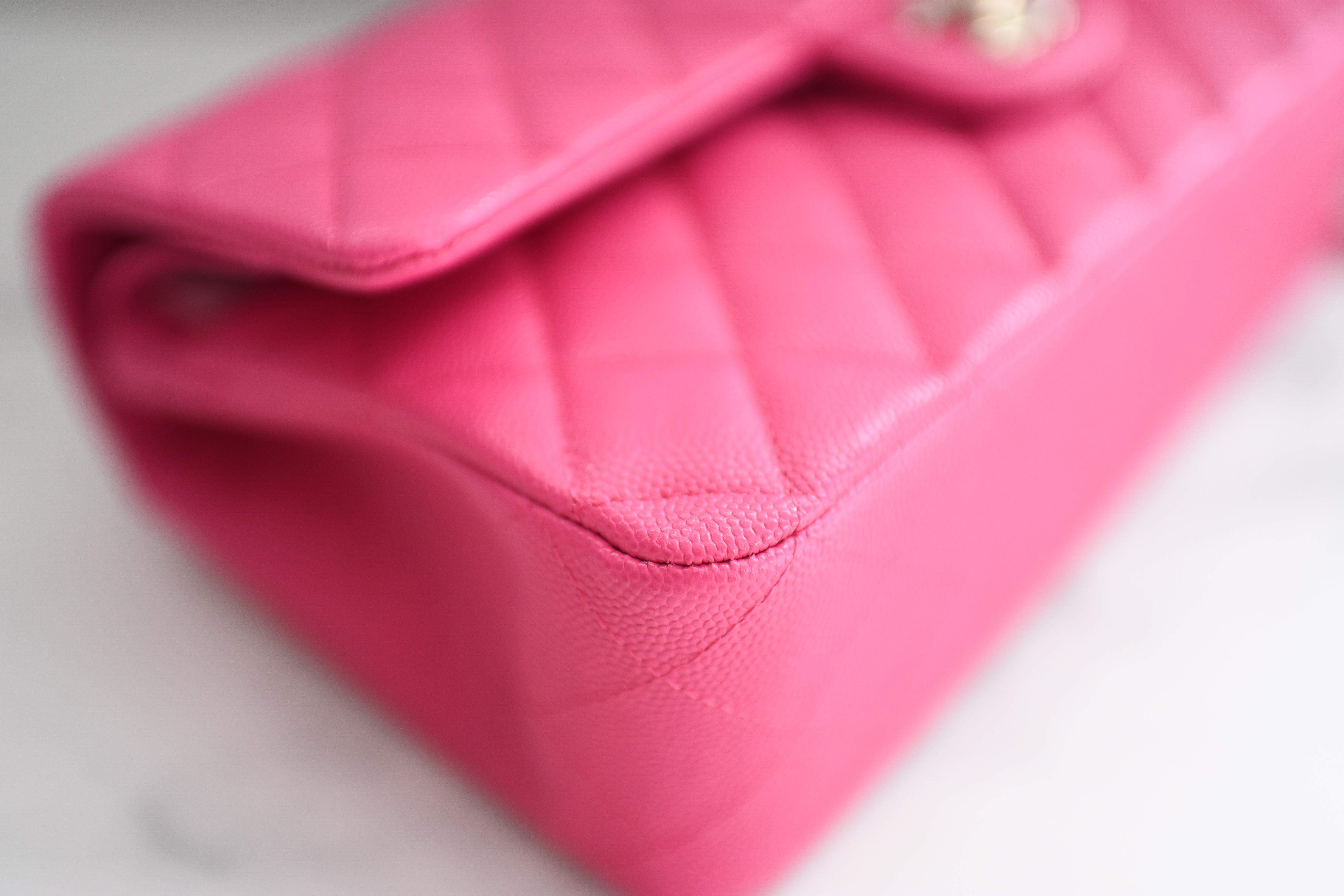 Chanel Classic Pink Bubblegum Lambskin Double Flap Bag with Gold Hardware