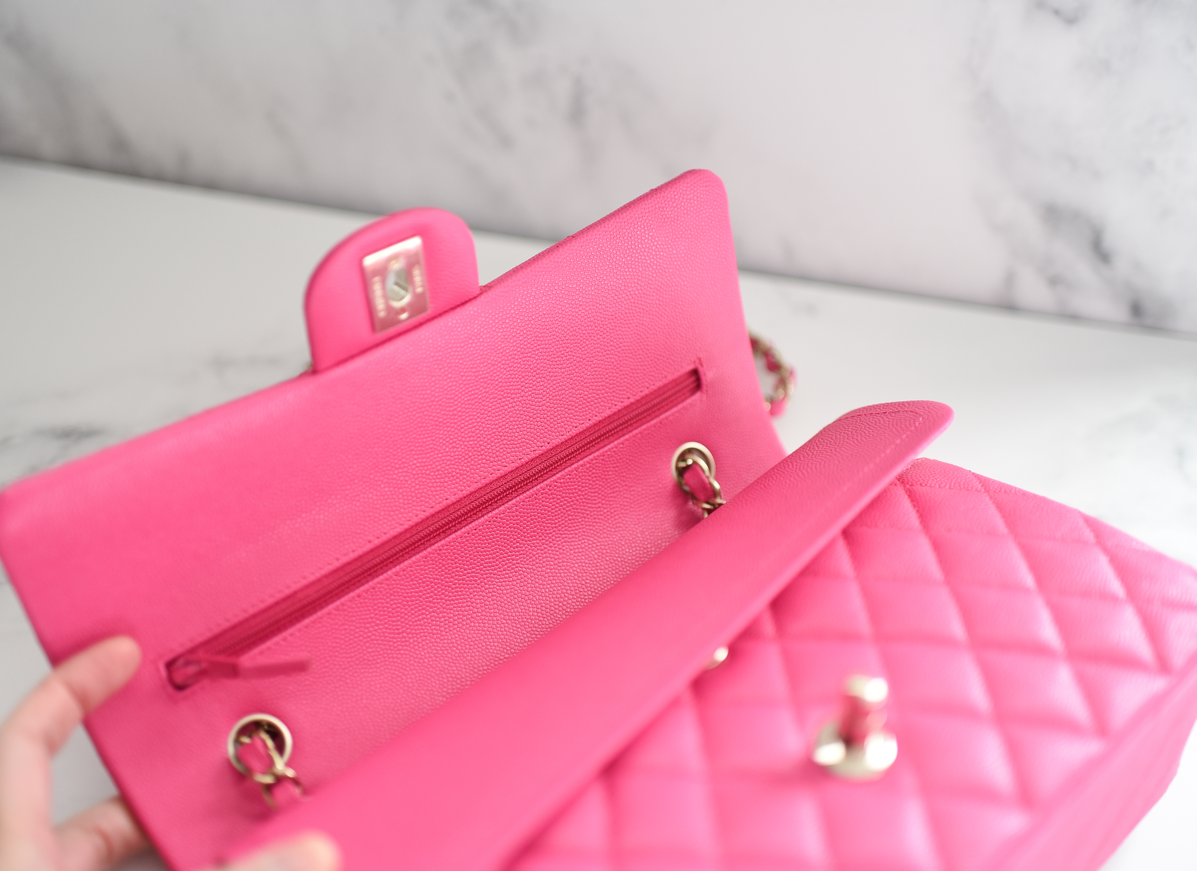 Chanel Classic Medium Double Flap, 22P Hot Pink Caviar Leather with Gold  Hardware, New In Box GA001 - Julia Rose Boston