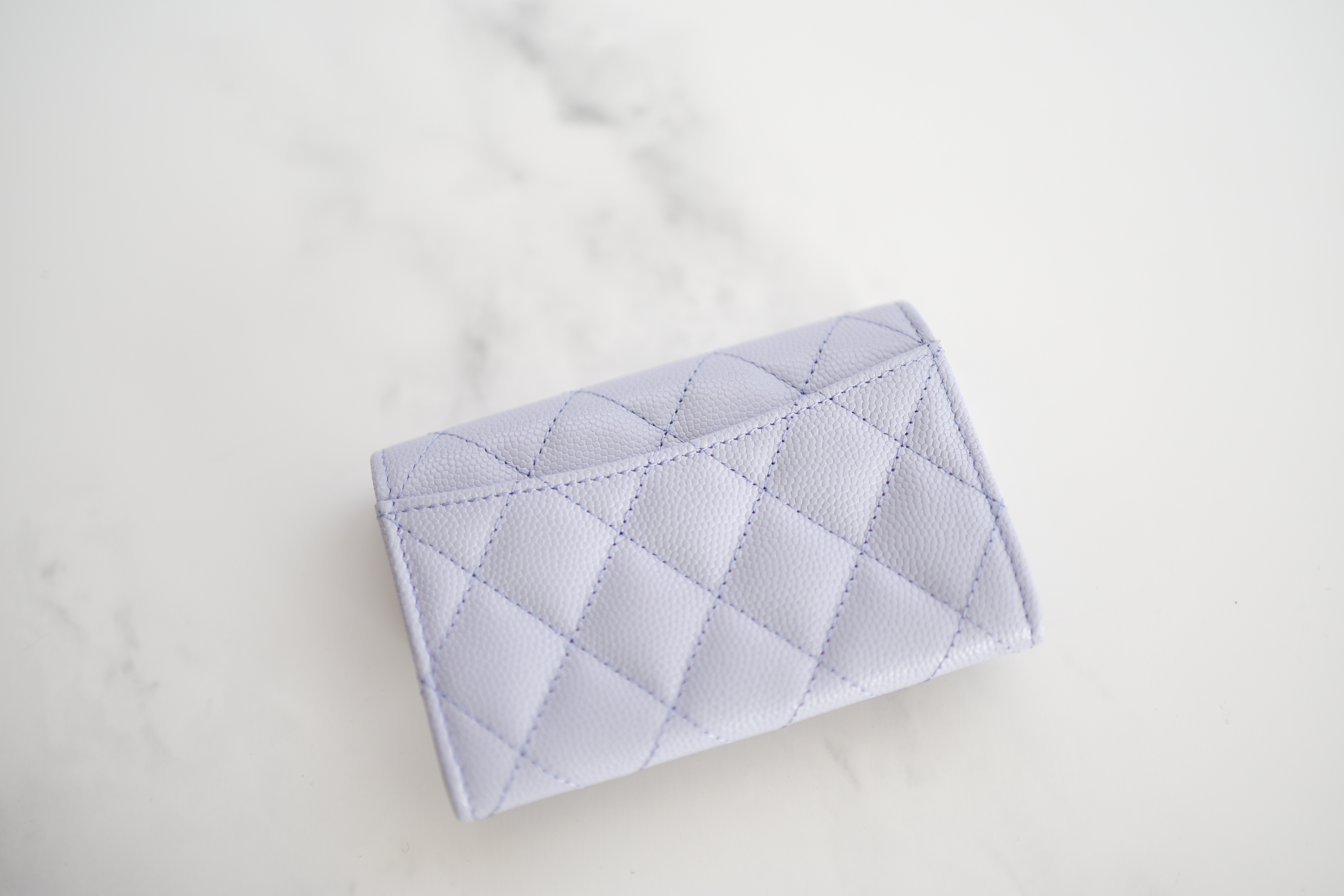 Chanel SLG Snap Card Holder, Lilac Caviar Leather with Silver Hardware, New  in Box GA002