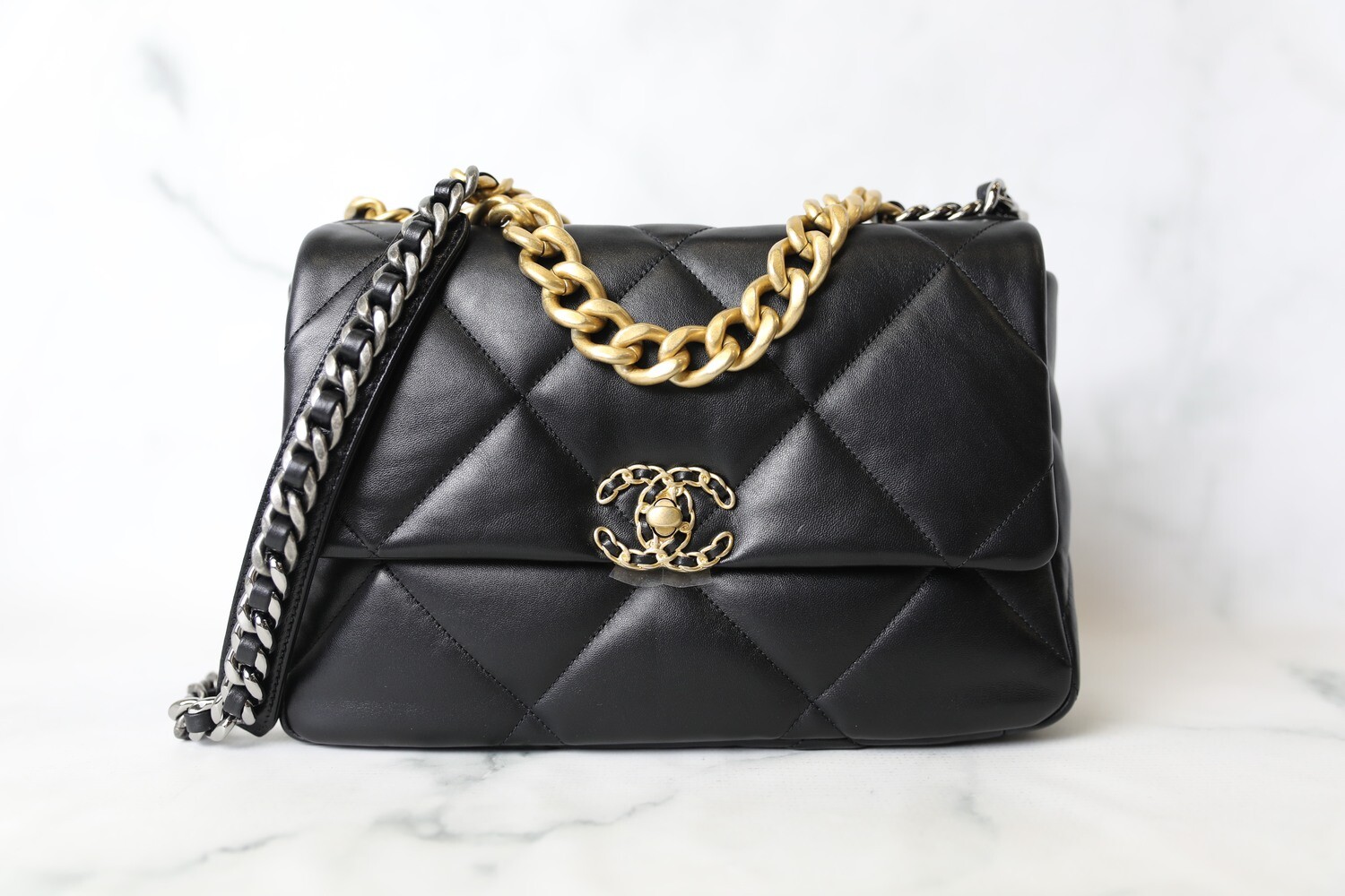 Chanel 19 Large, Black Leather, New in Box - Julia Rose Boston