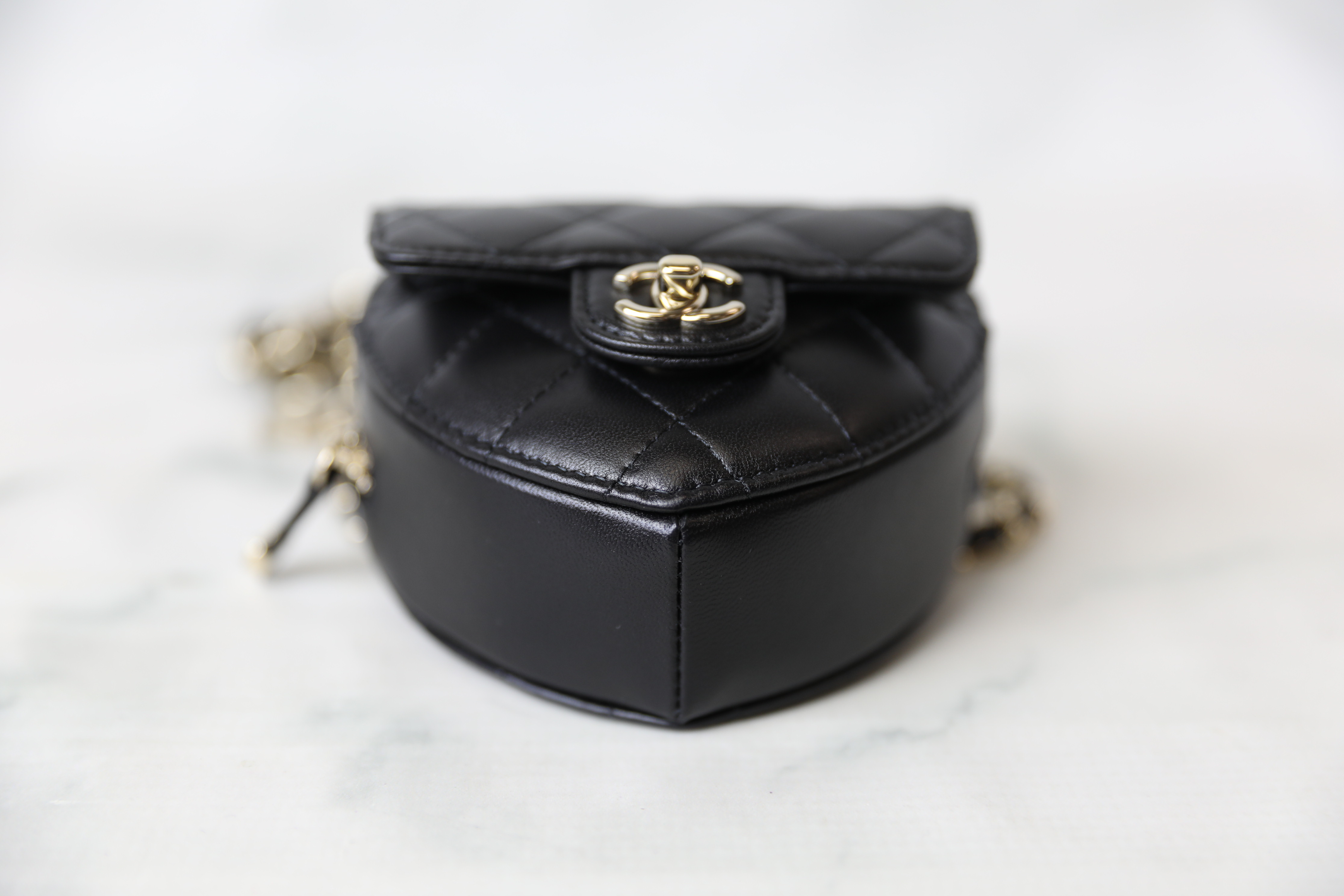 Chanel Heart Mini Belt Bag, Black Lambskin with Gold Hardware, New in Box  WA001 - Julia Rose Boston