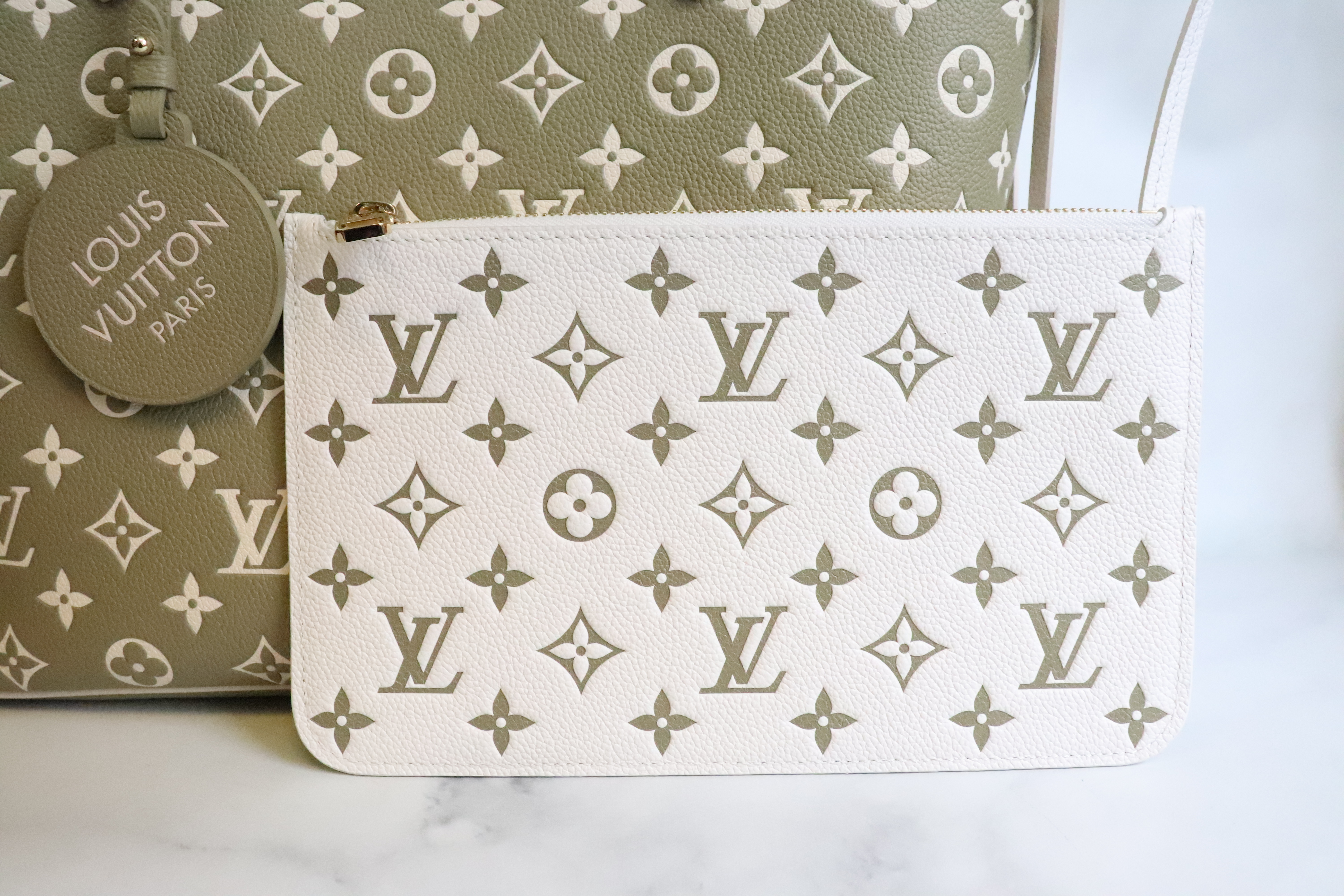 Louis Vuitton LV neverfull MM new beige Leather ref.576661 - Joli Closet