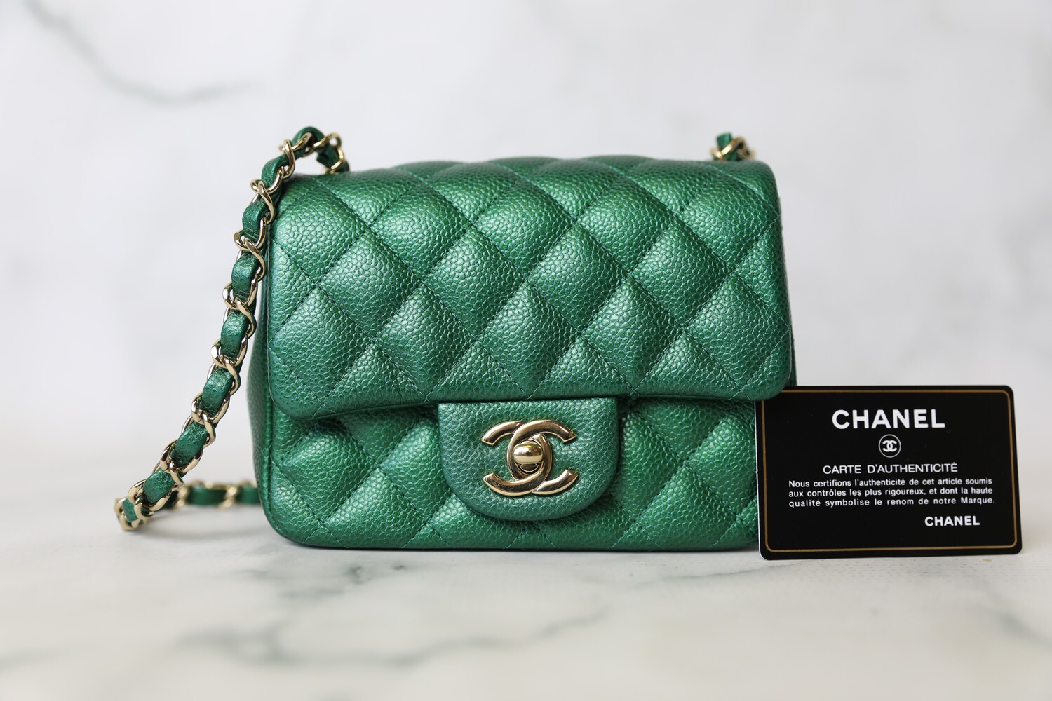 Chanel Mini Emerald Green 18S  Designer WishBags