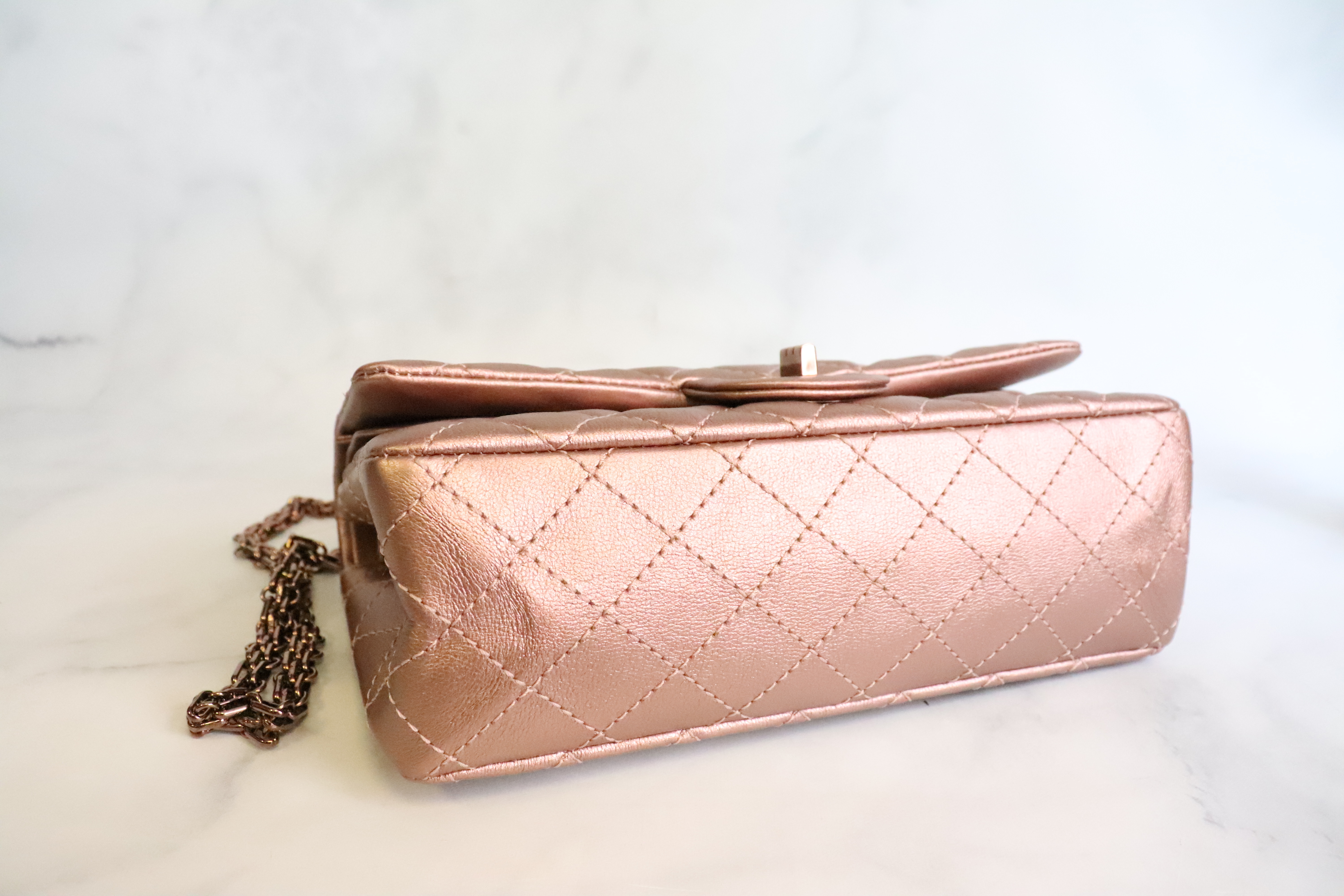 Chanel Reissue 226 Flap Rose Gold Calfskin Leather, Rosegold Hardware,  Preowned in Box