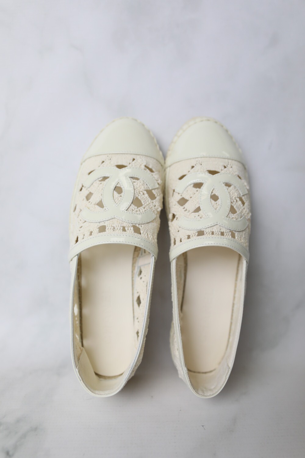 Chanel Shoes Espadrilles, White Crochet, Size 39, New in Box WA001 - Julia  Rose Boston