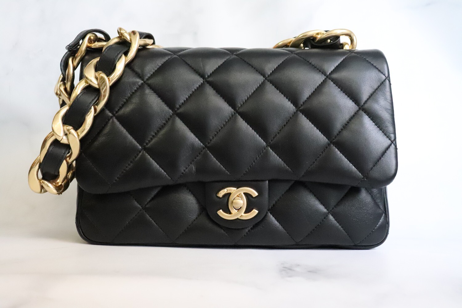 Chanel Seasonal Flap, 22S Funky Town, Black Lambskin Leather, Gold Hardware, New in Box MA001