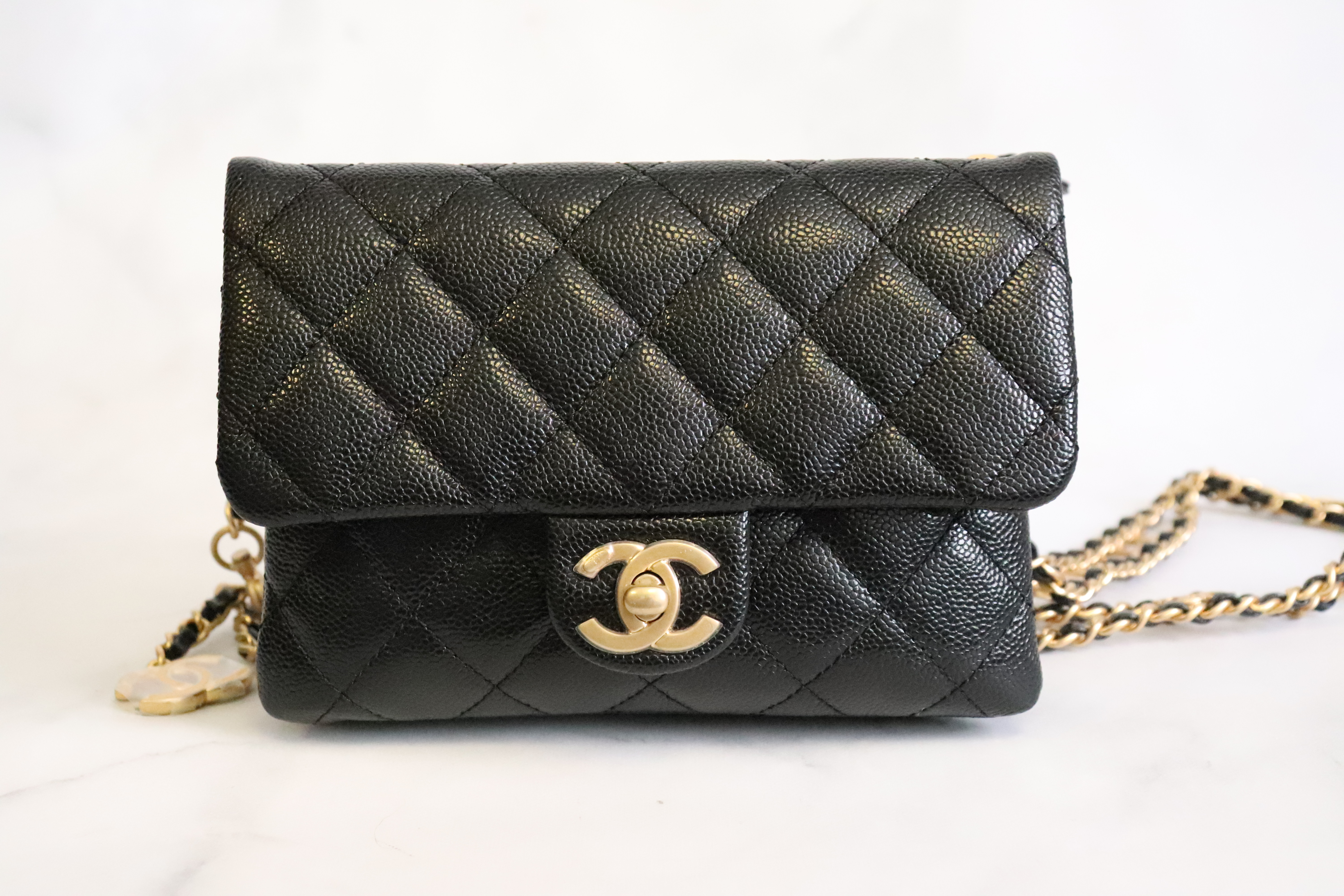 Chanel Waist Bag, 22S, BLack Caviar Leather, Gold Hardware, New in