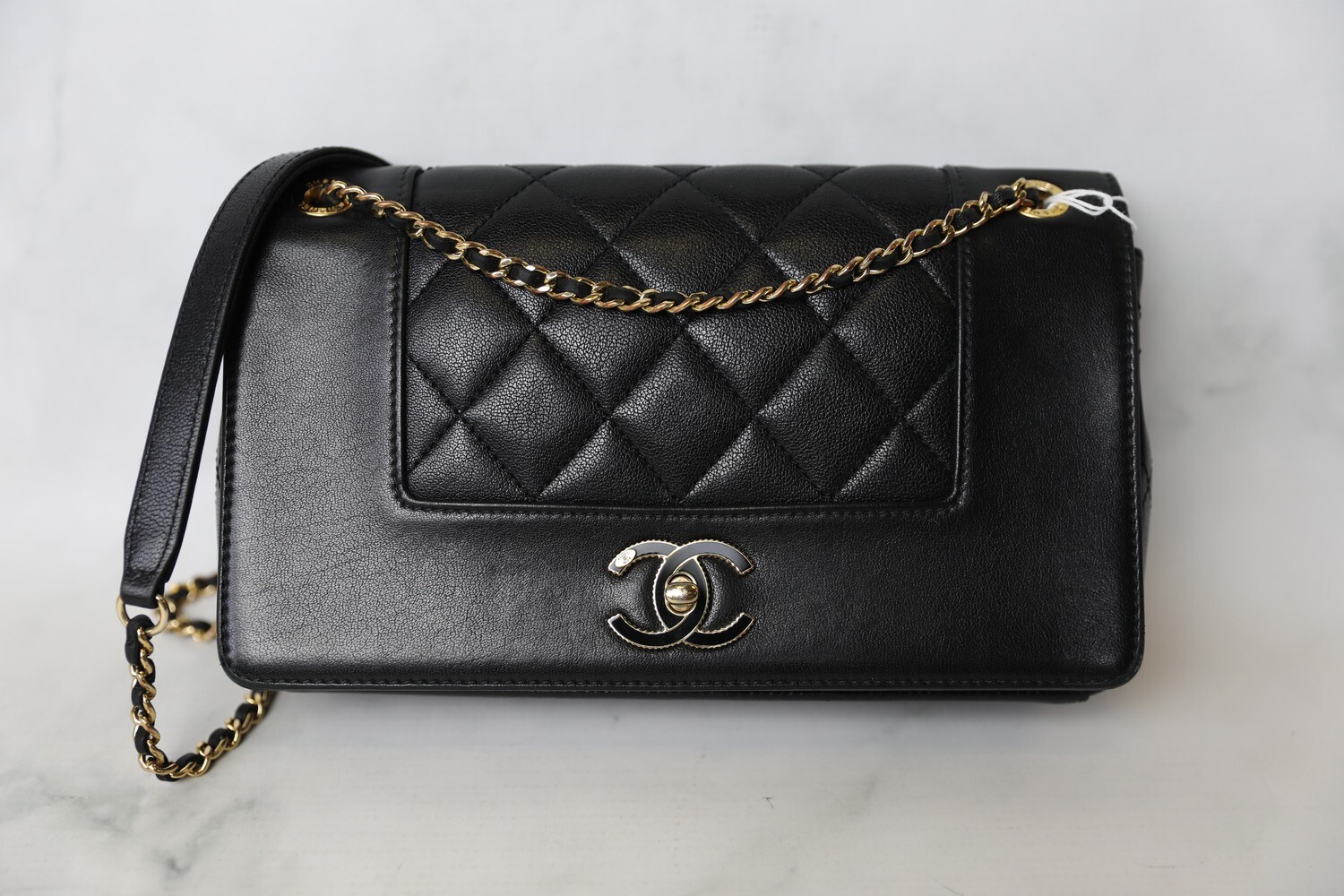 Chanel Mademoiselle Flap Small Black with Gold Hardware Preowned No Dustbag WA001