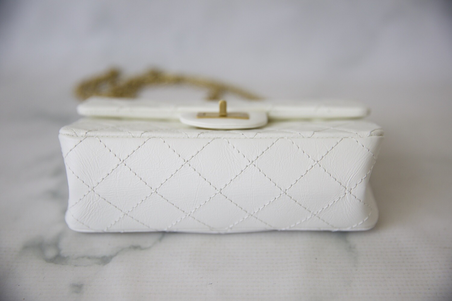 Chanel Reissue Mini, White Calfskin with Gold Hardware, New