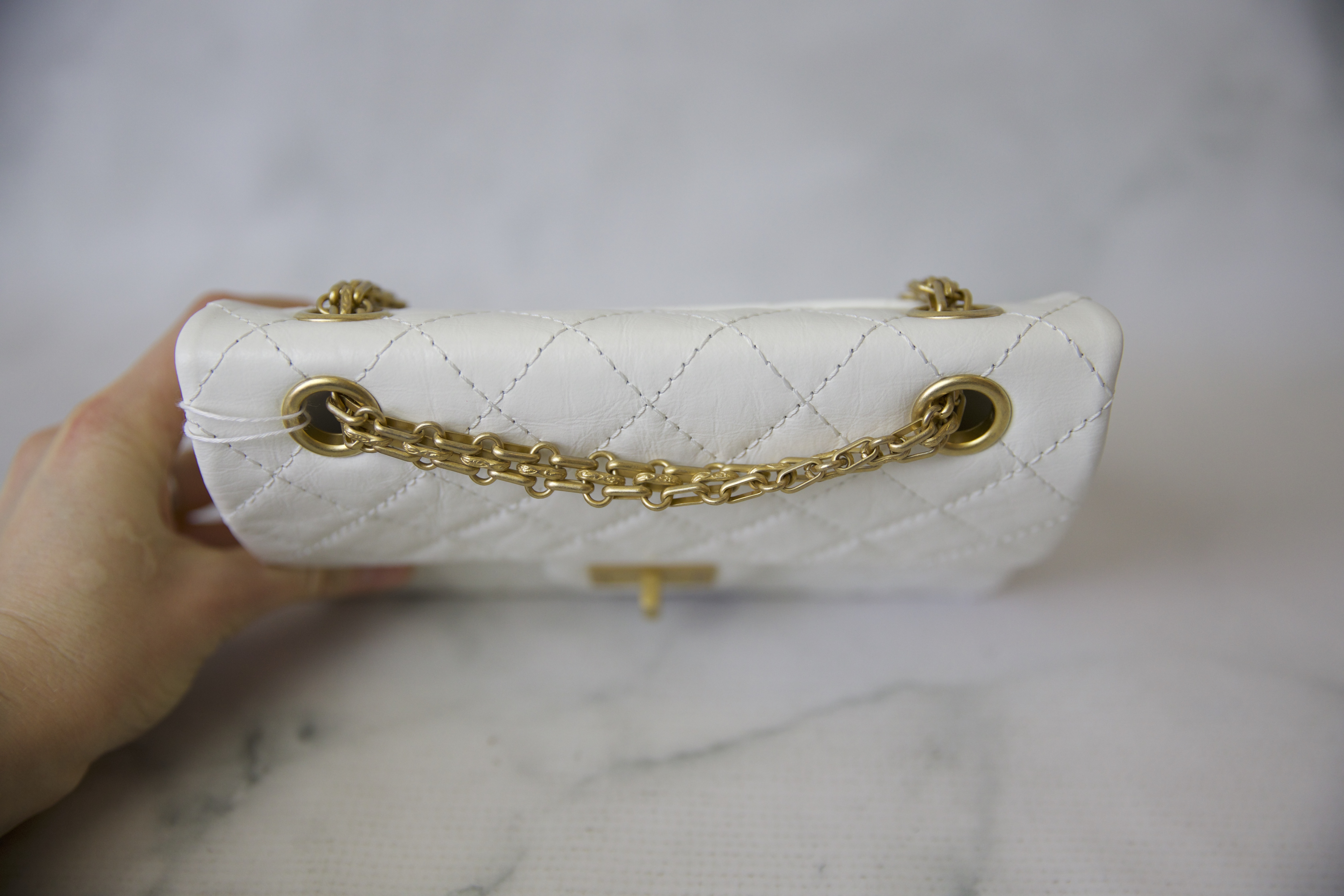 Chanel Reissue Mini, White Calfskin with Gold Hardware, New in Box WA001