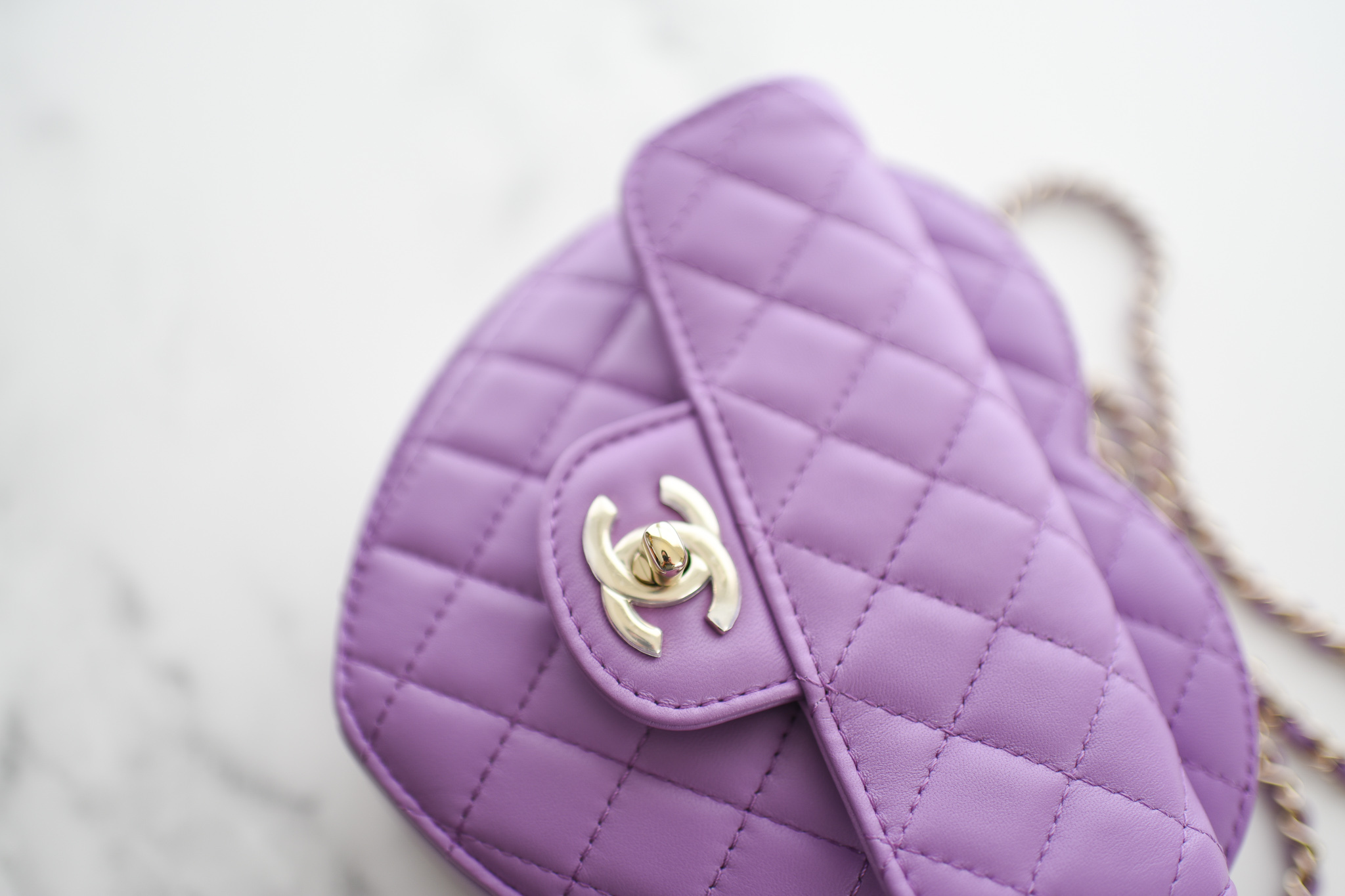 Chanel Heart Bag Large, Purple Lambskin Leather, Gold Hardware, New In Box  MA001 - Julia Rose Boston
