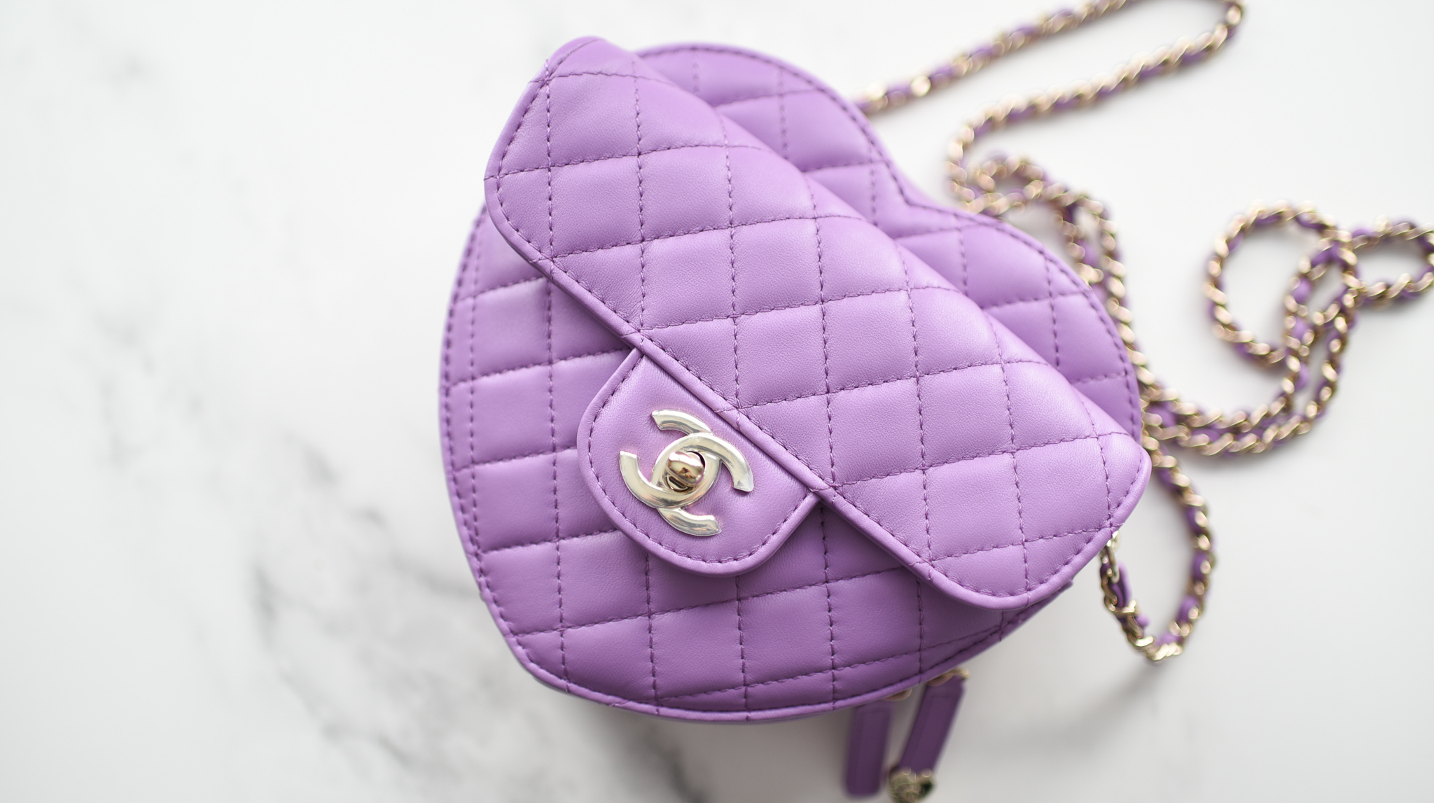 Chanel Heart Bag Large, Purple Lambskin Leather, Gold Hardware, New In Box  MA001 - Julia Rose Boston