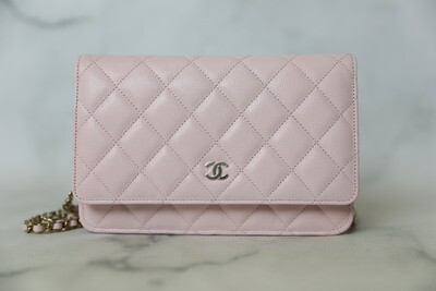 Chanel Classic Wallet on Chain, Pink Caviar with Gold Hardware, New in Box WA001