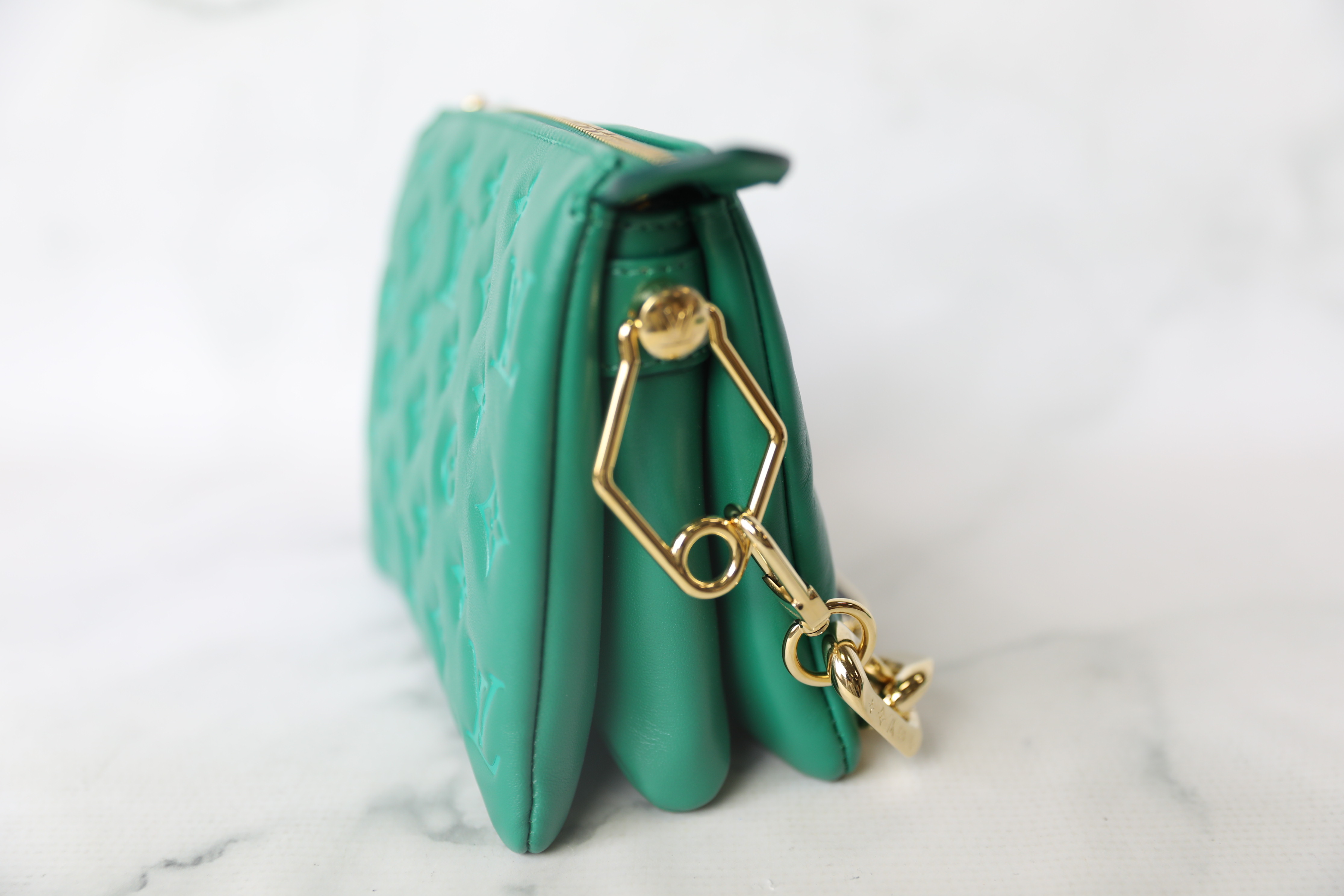 Louis Vuitton Coussin BB, Green Emerald, Preowned in Box WA001