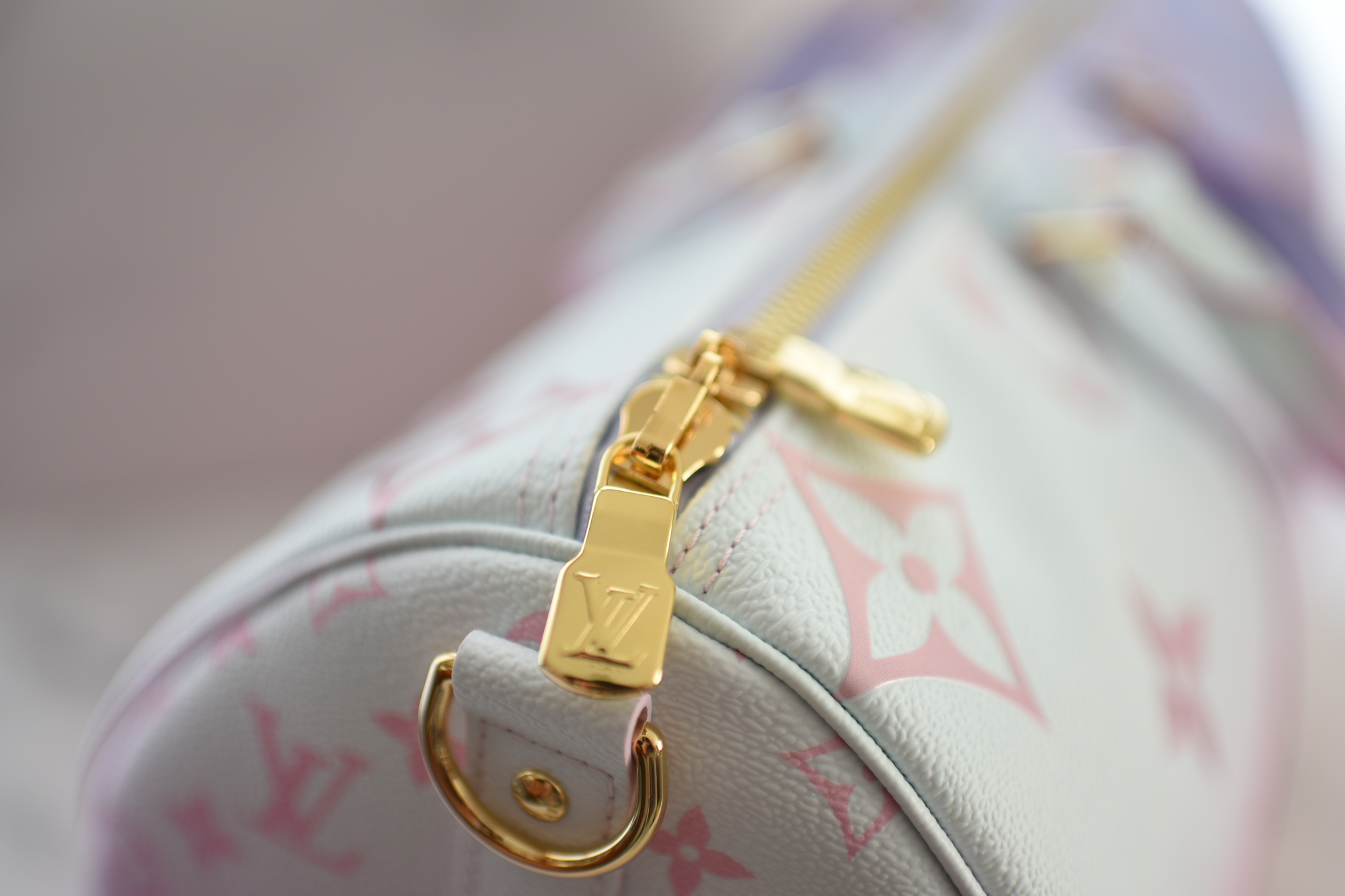 Louis Vuitton keepall 45B Sunrise Pink Leather ref.554918 - Joli Closet