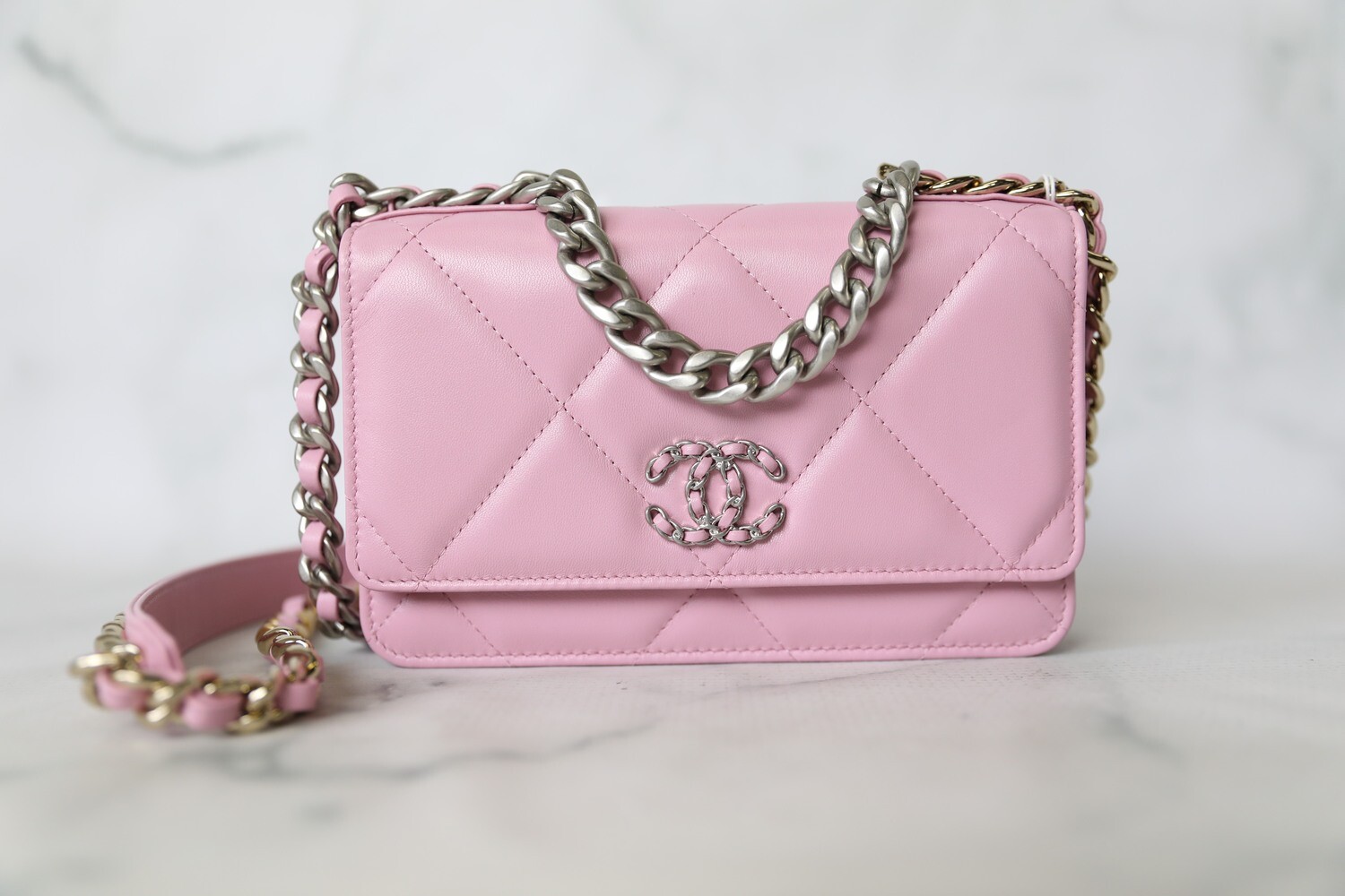 Chanel Pink Quilted Lambskin Leather Classic WOC Clutch Bag  Yoogis Closet
