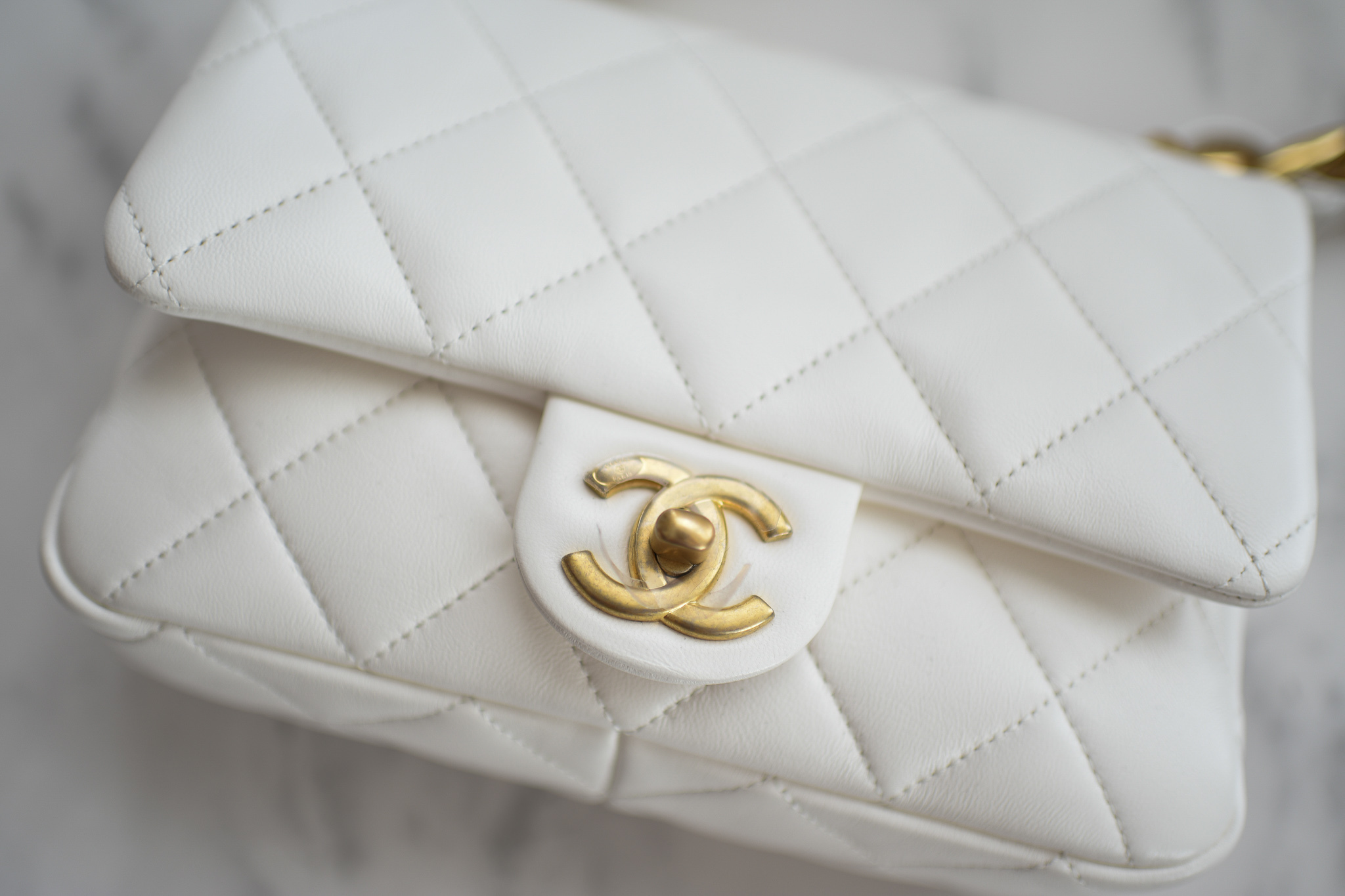 Chanel Seasonal Flap Small, Funky Town 22S White, Gold Hardware