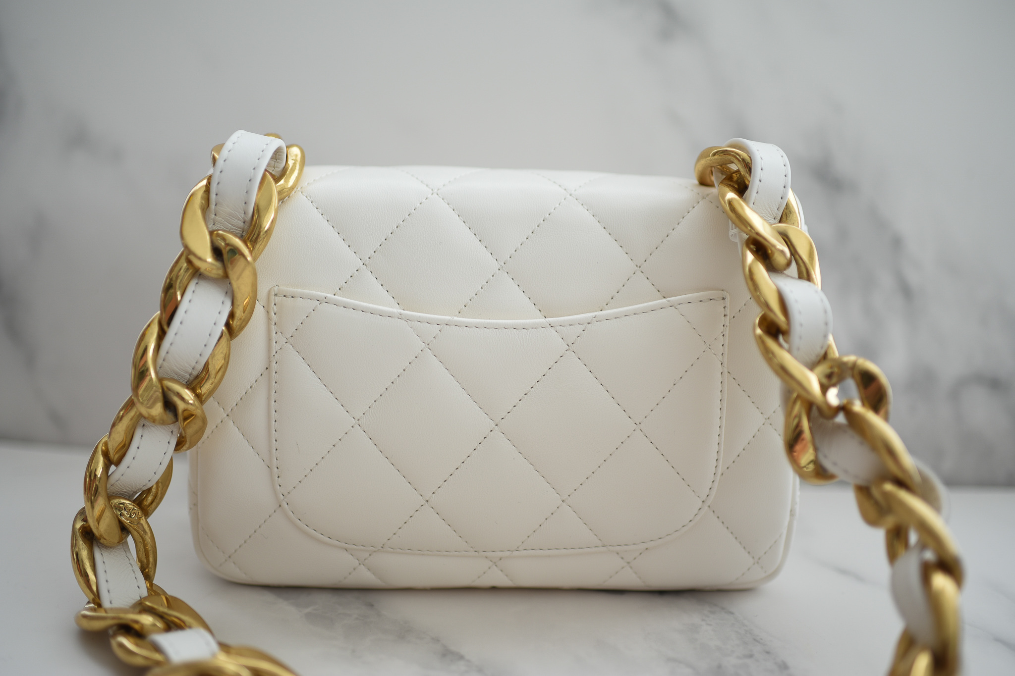 Chanel Seasonal Flap Small, Funky Town 22S White, Gold Hardware