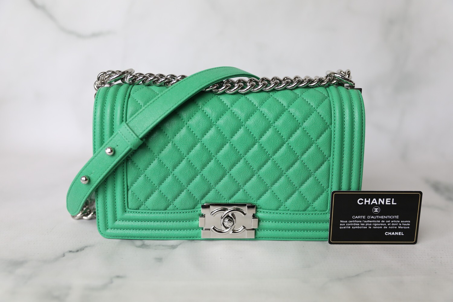 Chanel le boy green hotsell