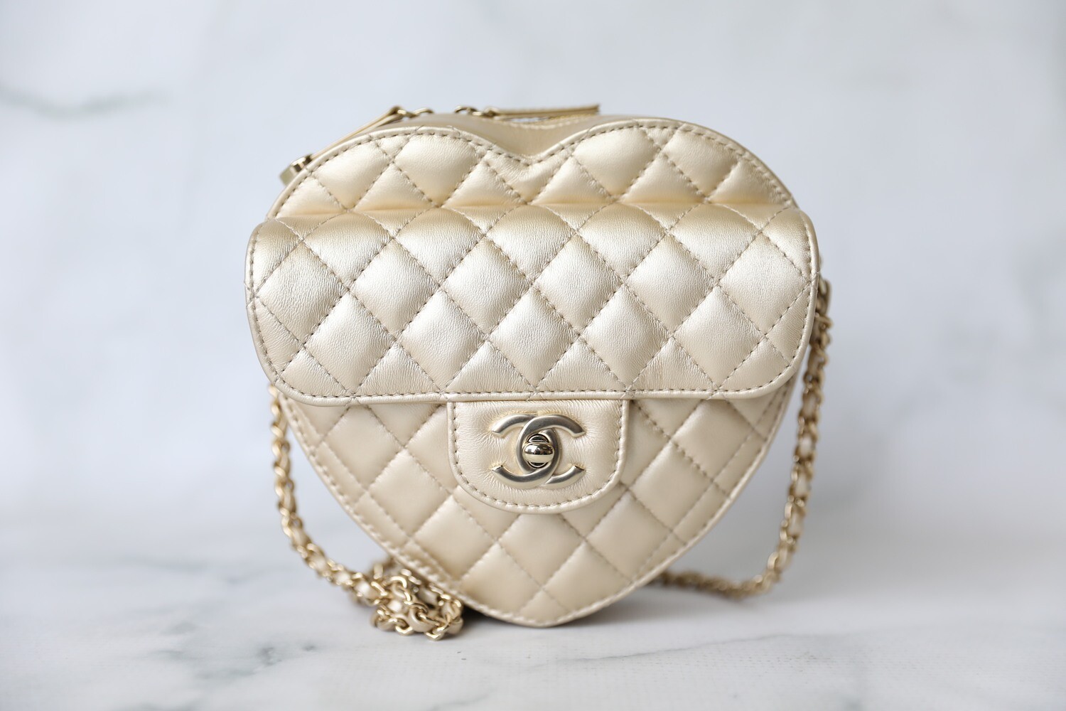 Chanel Heart Large, Gold Lambskin with Gold Hardware, New in Box - Julia  Rose Boston