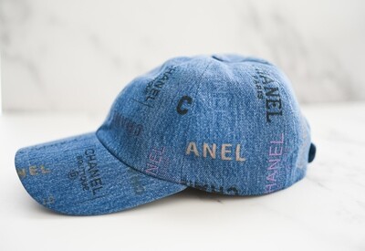 Chanel Hat Baseball Cap, Blue Denim, New in Box GA001