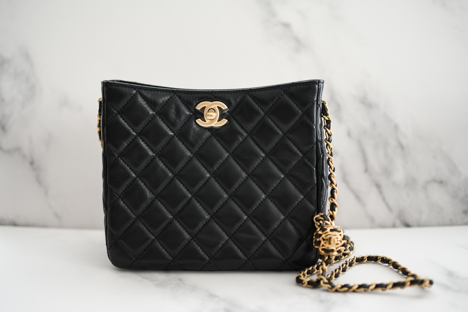 Chanel Small Hobo Bag Black Caviar Antique Gold Hardware – Madison