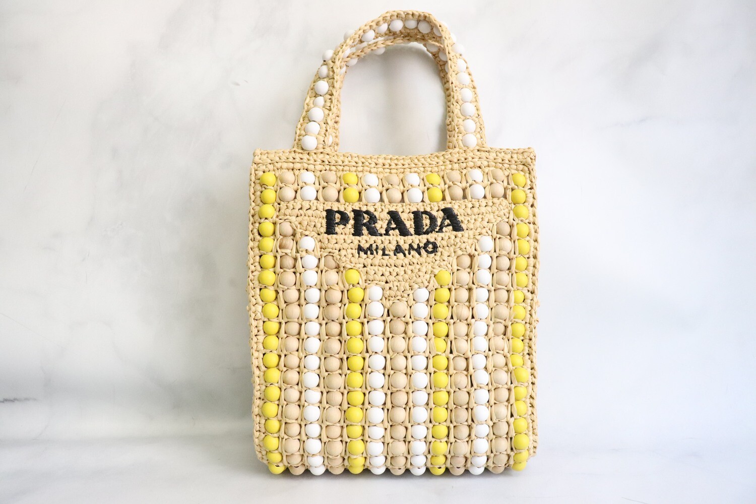Prada white straw bag hotsell