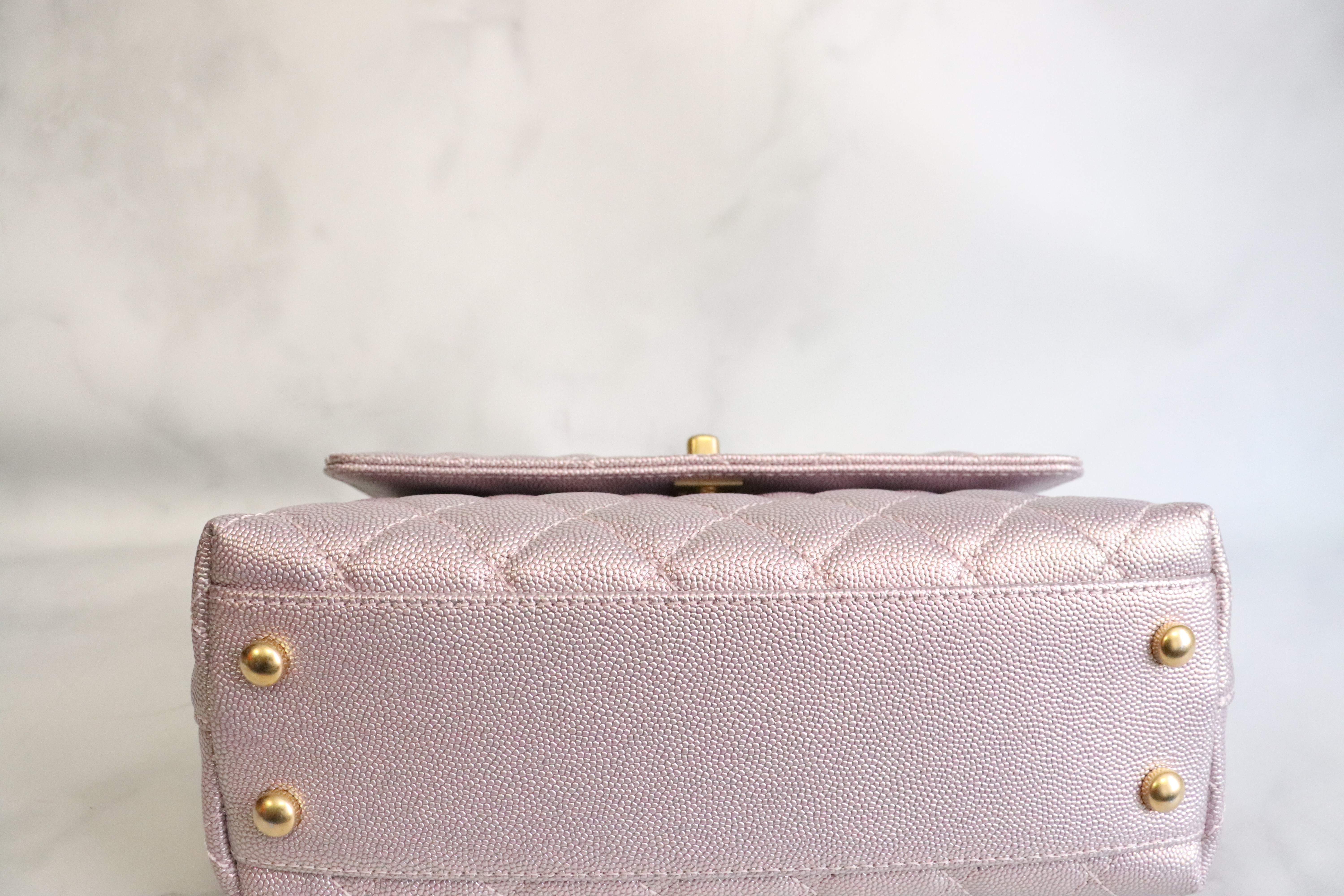 Chanel Coco Handle, Small, Iridescent Purple Caviar Leather, Gold Hardware,  New in Box