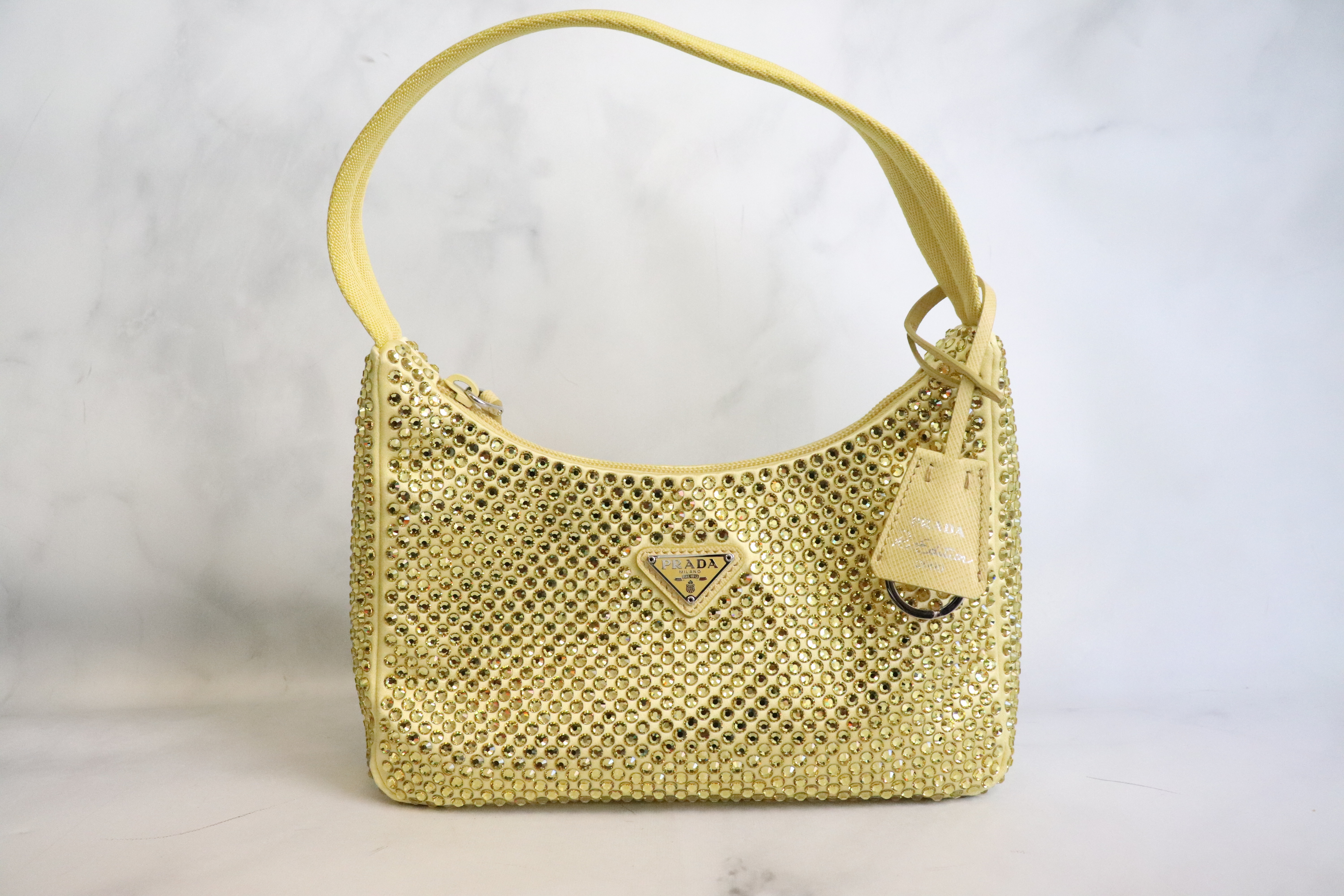 Prada Re-edition, Yellow with Crystals, New in Dustbag - Julia Rose Boston