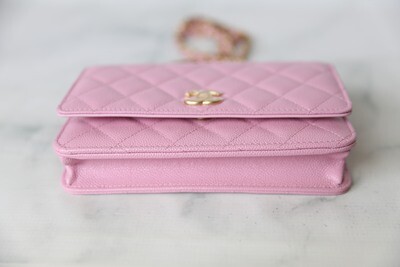 Chanel Wallet on Chain with Top Handle, Pink Caviar with