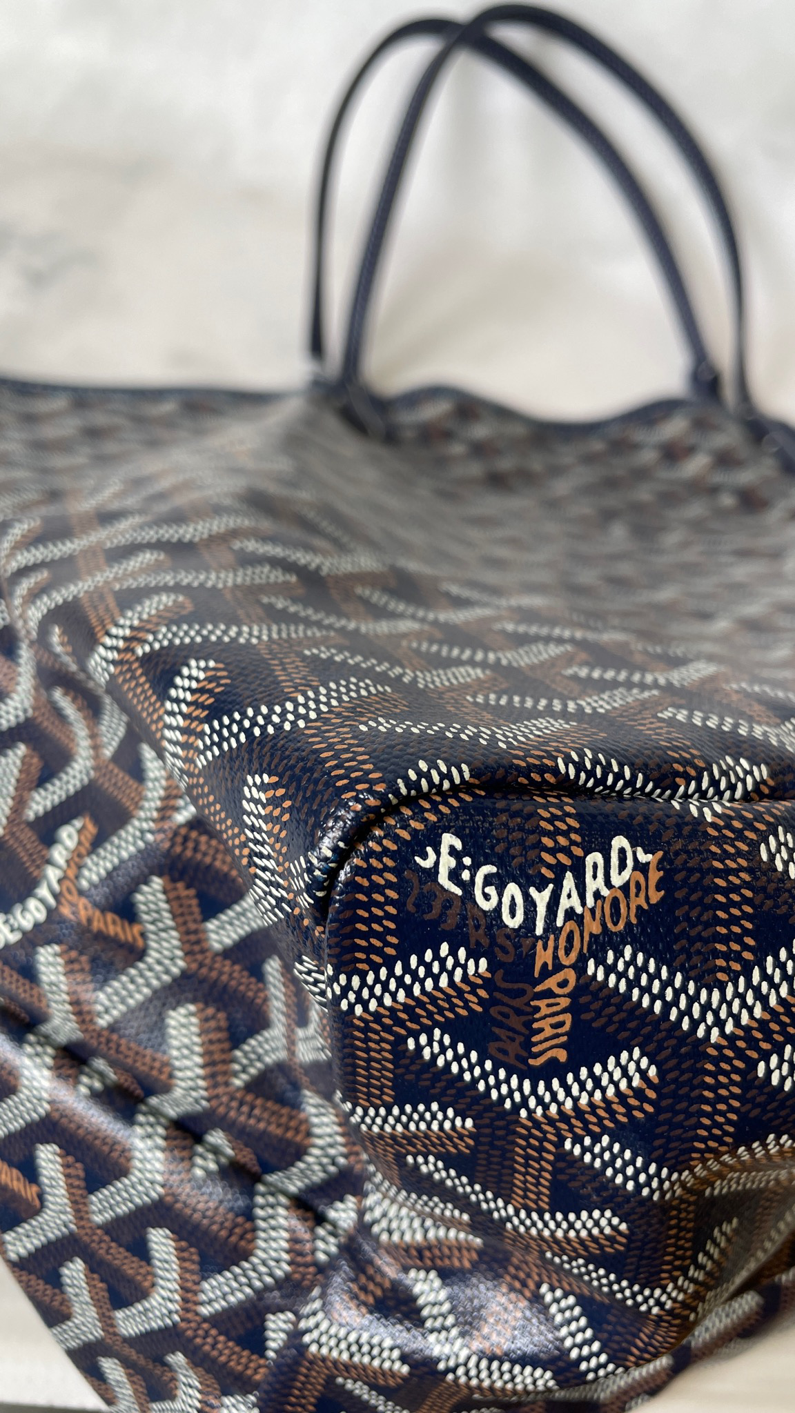Goyard St.Louis GM Tote, Navy, Preowned in Dustbag WA001